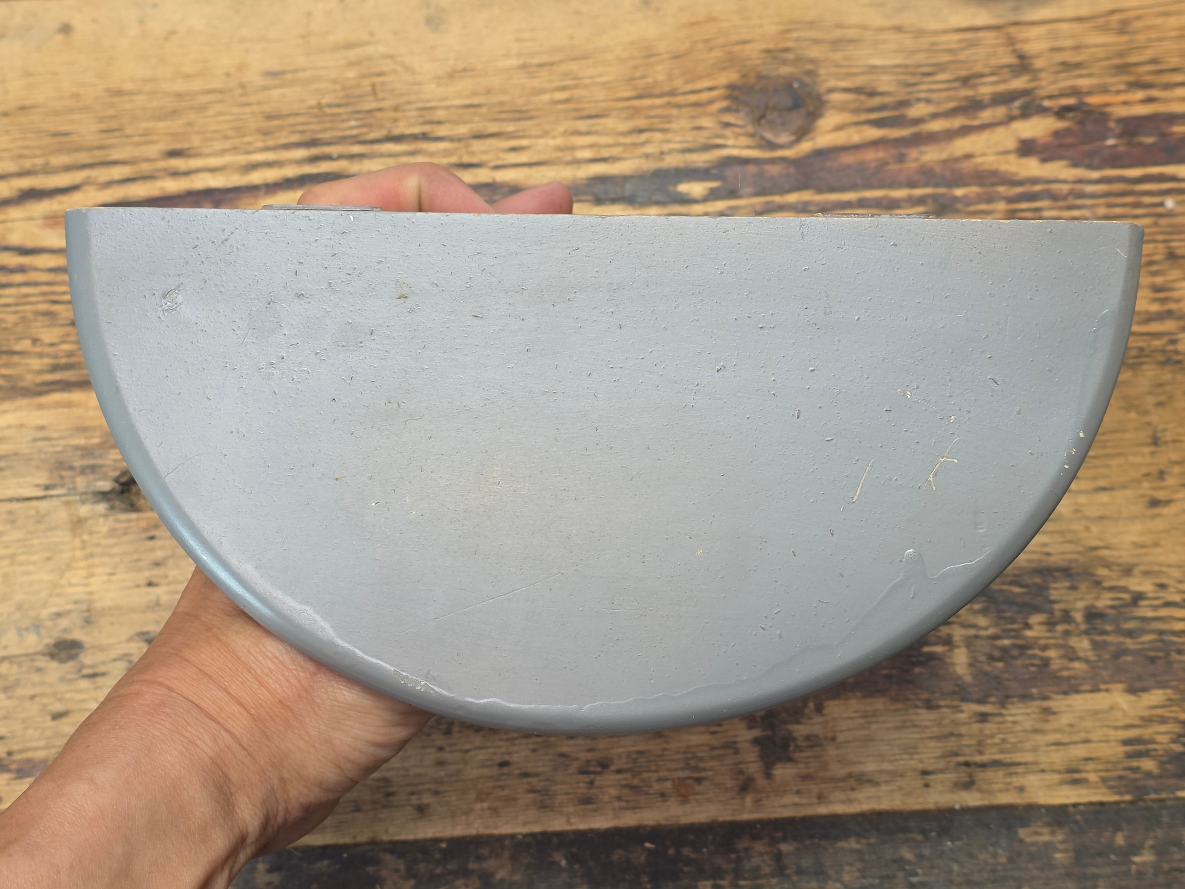 Vintage Syroco Wood Wall Shelf Gray Painted Floating Console Hollywood Regency