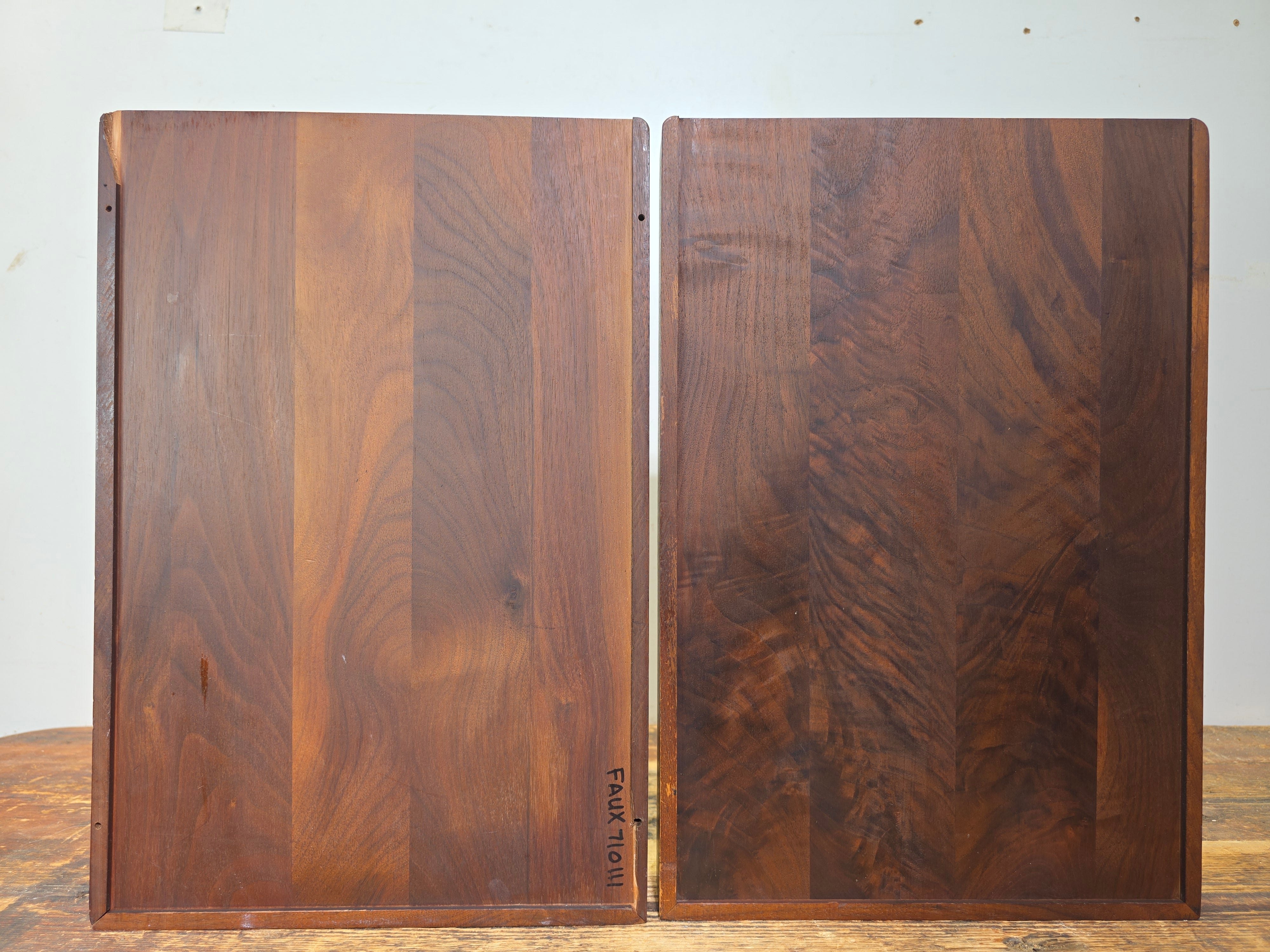 Vintage Carver Wood Products Desk Letter Tray 2 Tier Cherry Oak MCM Damage USA