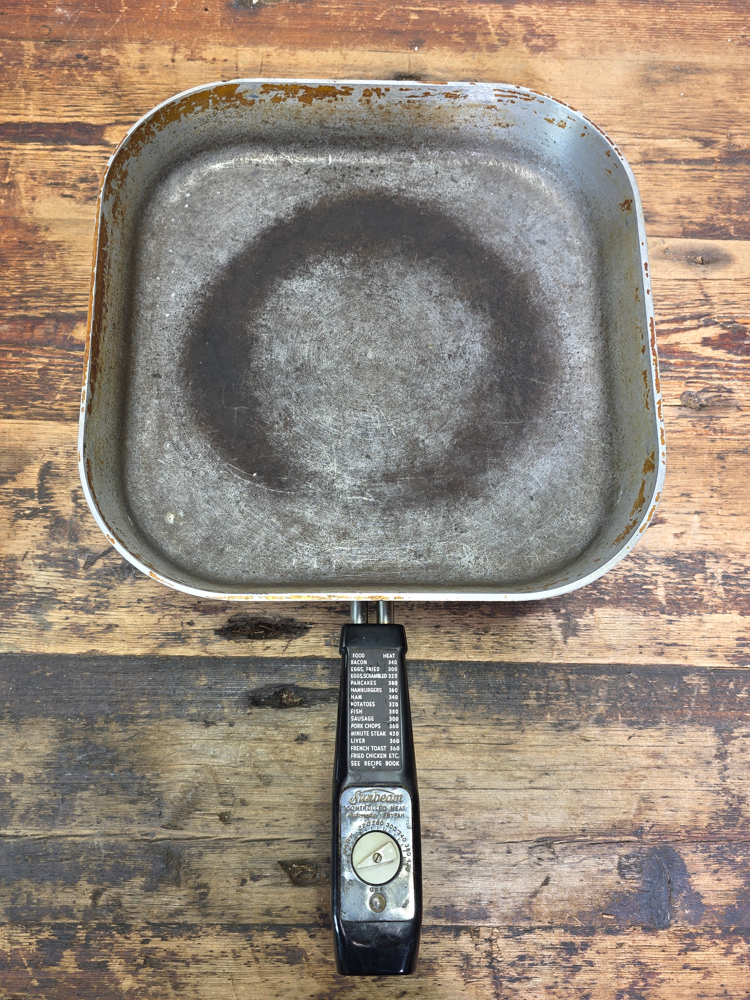 Vintage Sunbeam Automatic Electric Frypan Model FP-L MCM Aluminum Skillet W/ Lid