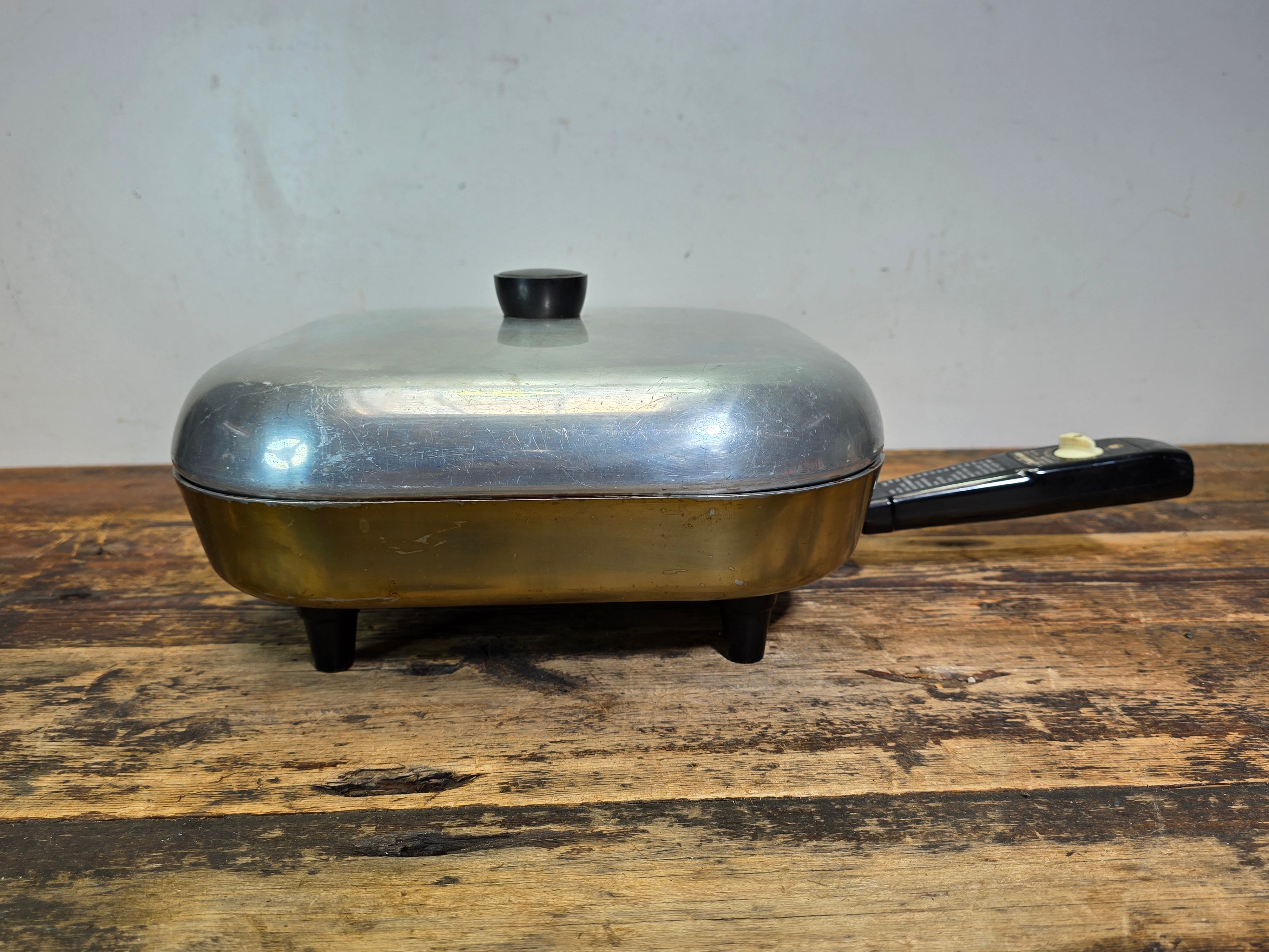 Vintage Sunbeam Automatic Electric Frypan Model FP-L MCM Aluminum Skillet W/ Lid