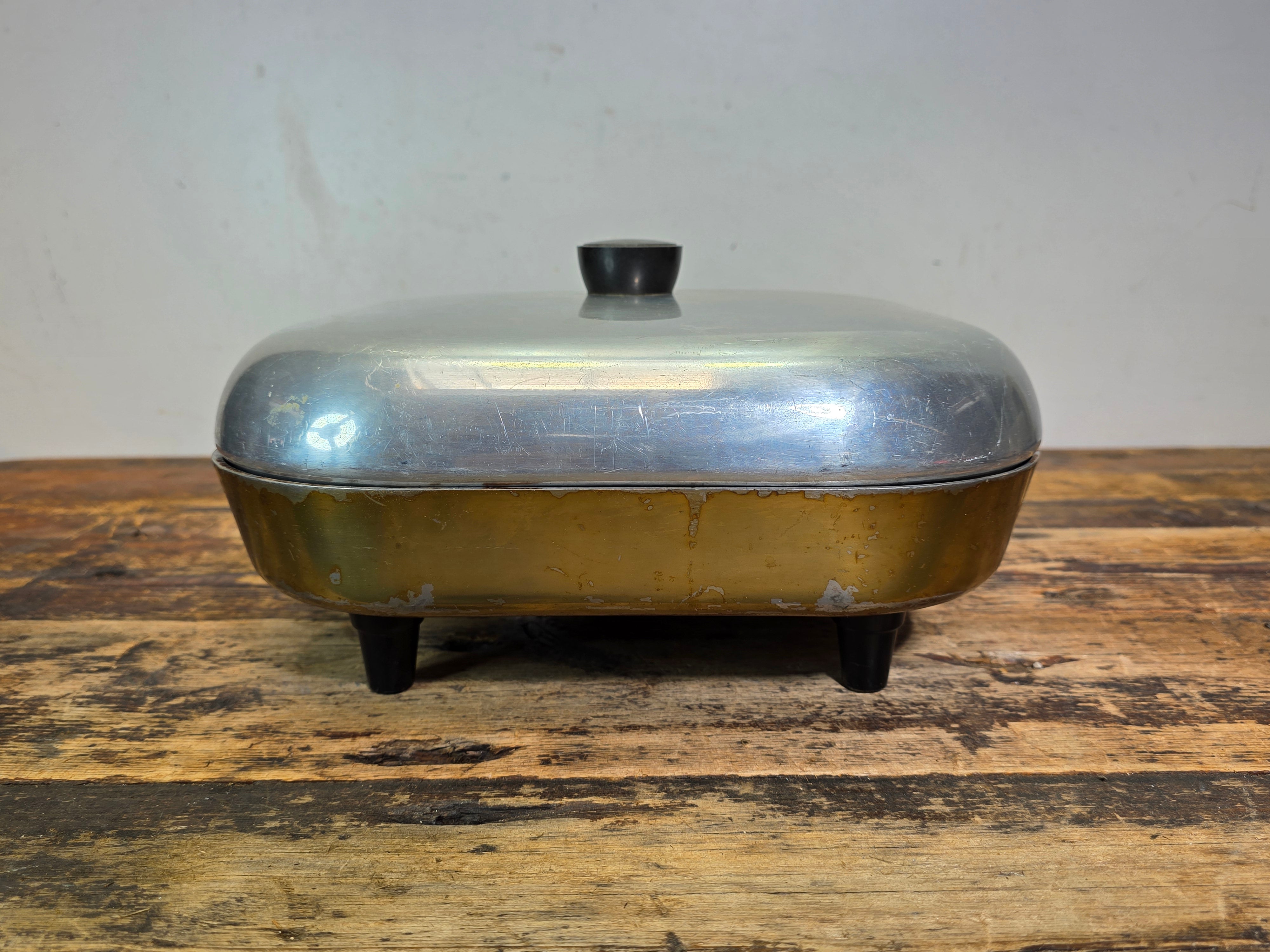 Vintage Sunbeam Automatic Electric Frypan Model FP-L MCM Aluminum Skillet W/ Lid
