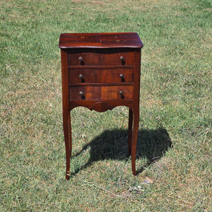 Vintage Ferguson Bros Wood Nightstand Side Table Drawer Bow Front Brown 28.5" H