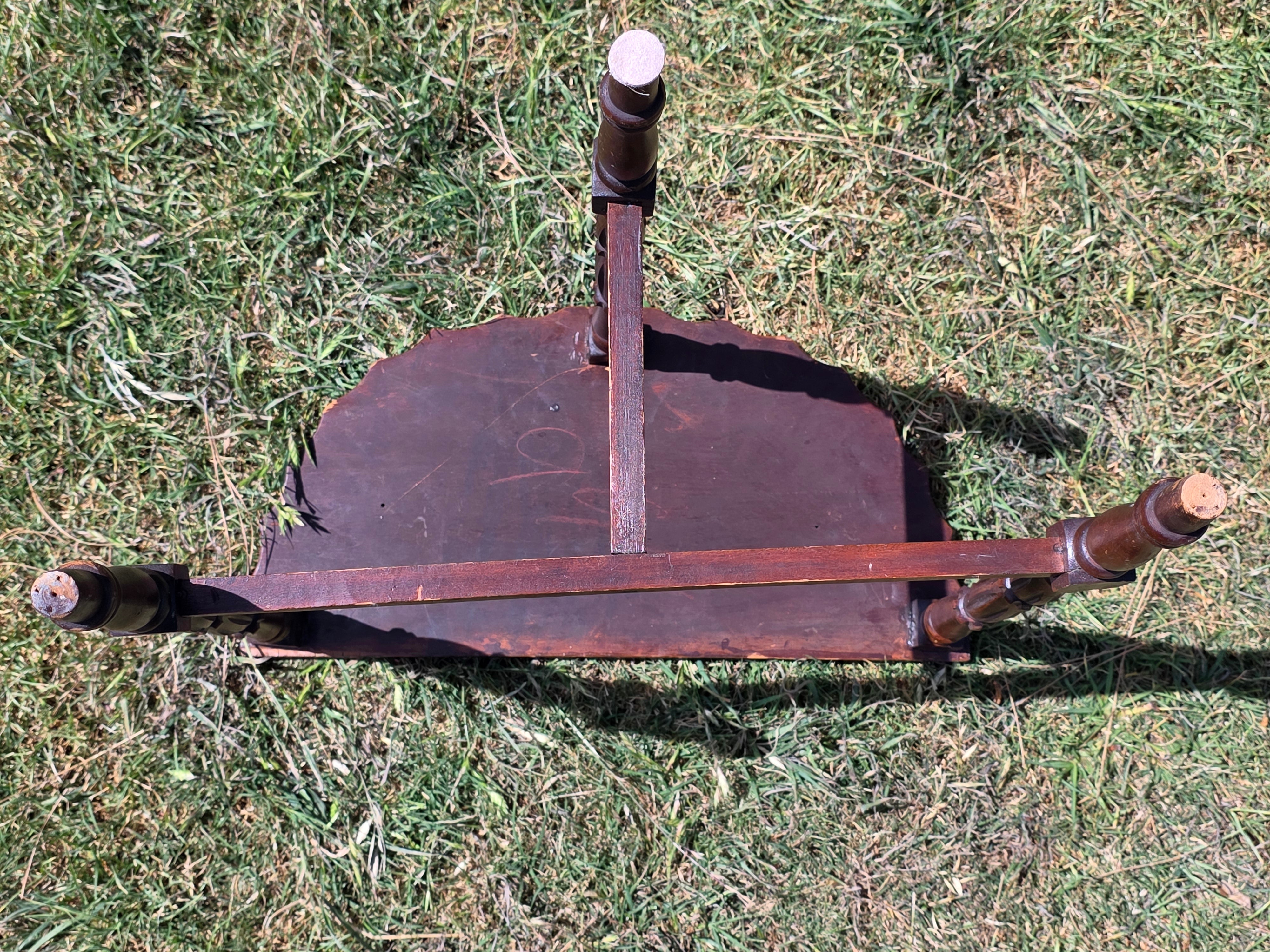 Vintage Half Moon Table Art Deco Plant Stand Reverse Veneer Damage Need Repair