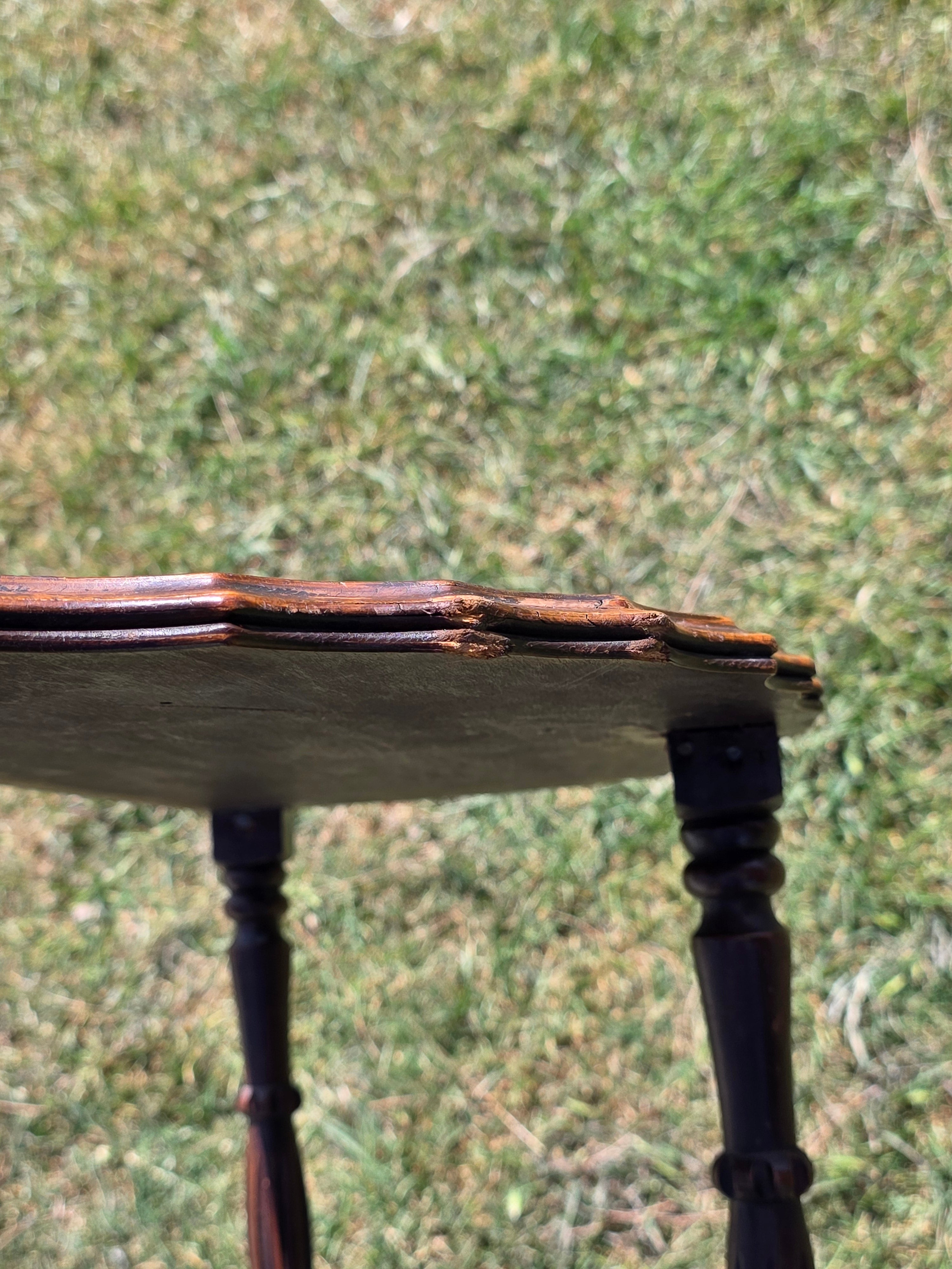 Vintage Half Moon Table Art Deco Plant Stand Reverse Veneer Damage Need Repair