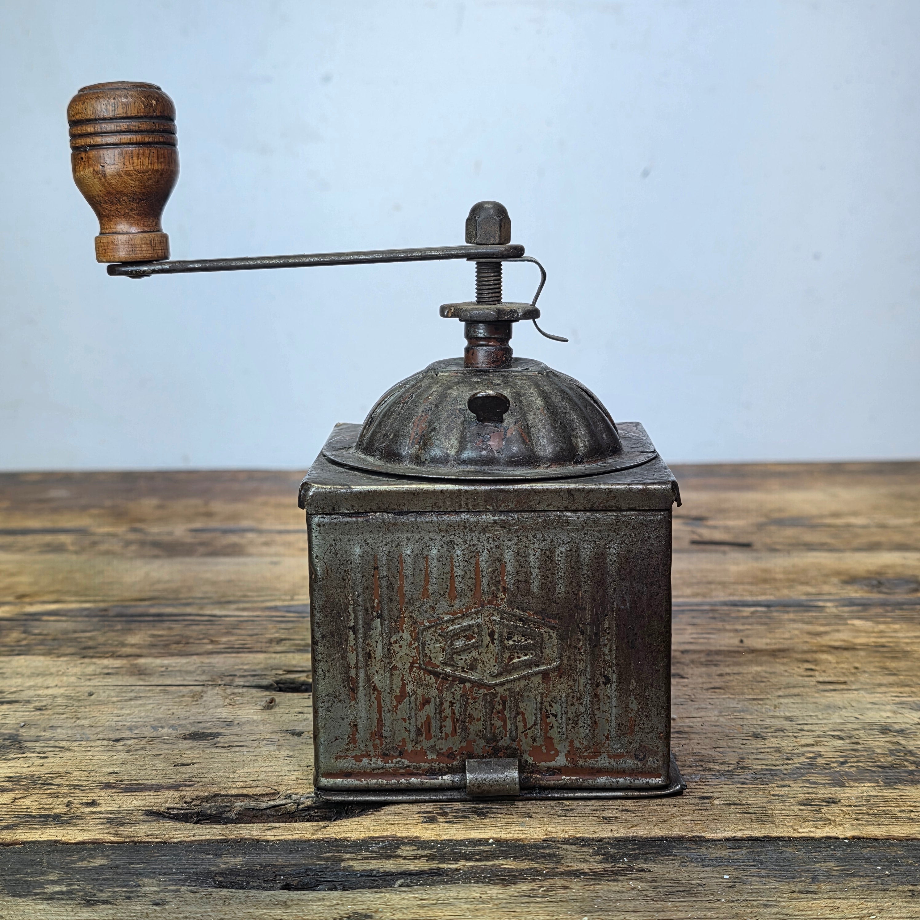 PB Italy Vintage Coffee Grinder Fratelli Bertoldo Metal Dome Top Mill 1950s Rare