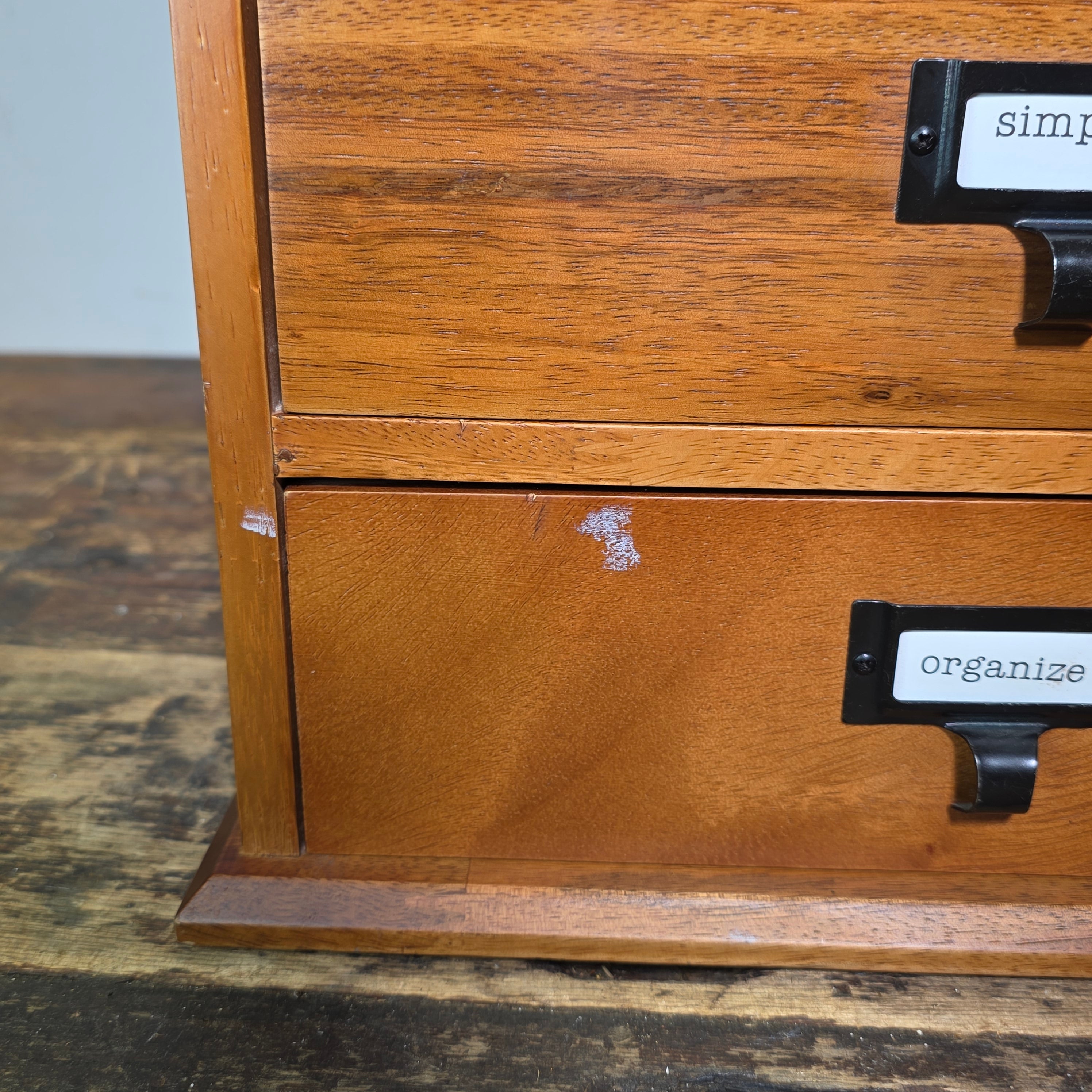 Vintage Drexel Heritage Wood Desktop Organizer 2 Drawer Apothecary Library Chest