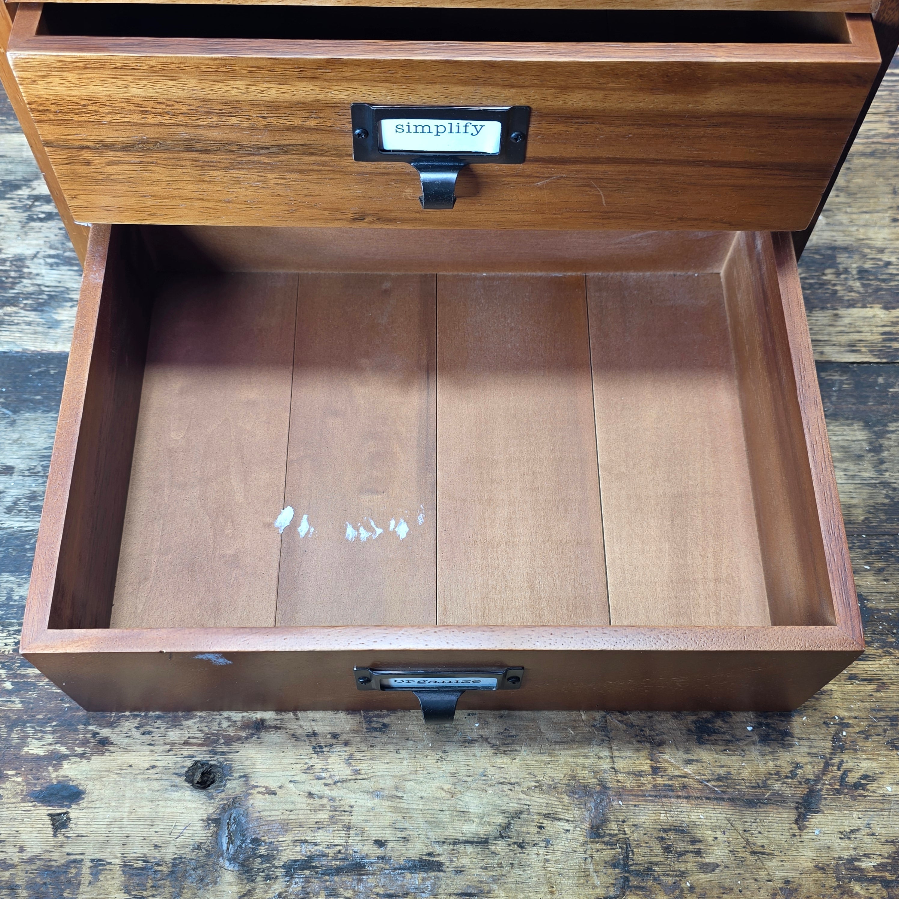Vintage Drexel Heritage Wood Desktop Organizer 2 Drawer Apothecary Library Chest