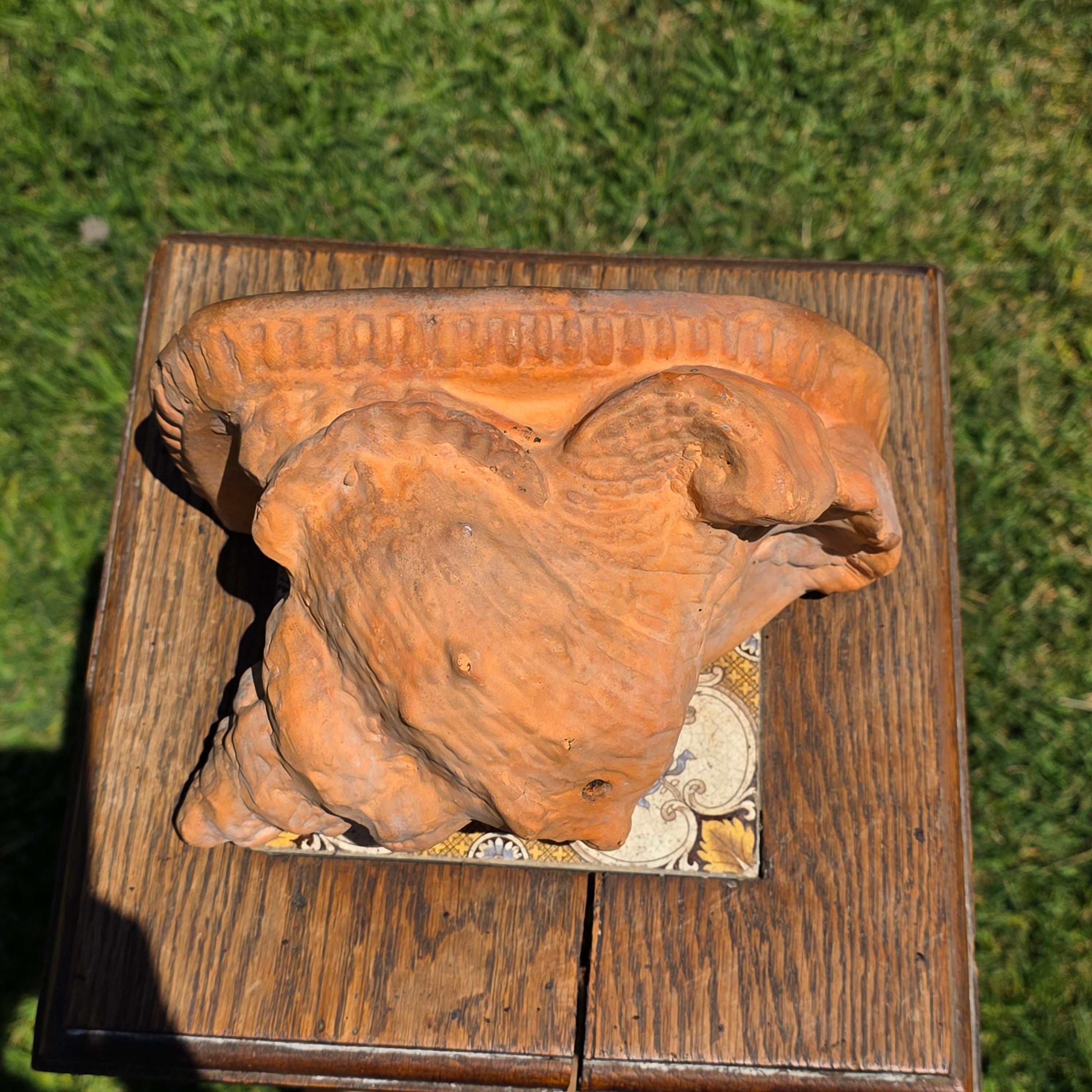 Vintage Terracotta Conch Shell Wall Planter Rustic Scallop Seashell Pocket Pot
