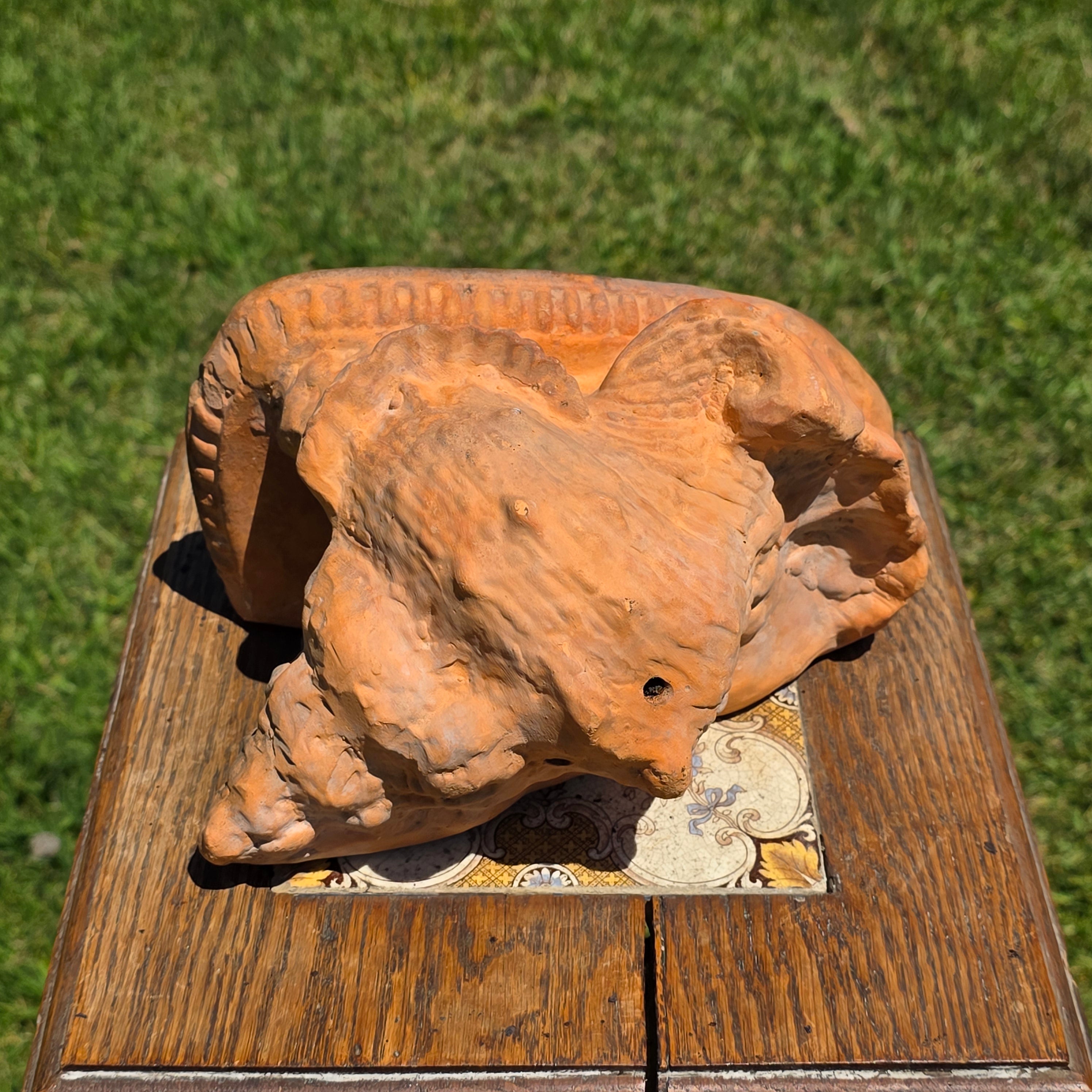 Vintage Terracotta Conch Shell Wall Planter Rustic Scallop Seashell Pocket Pot