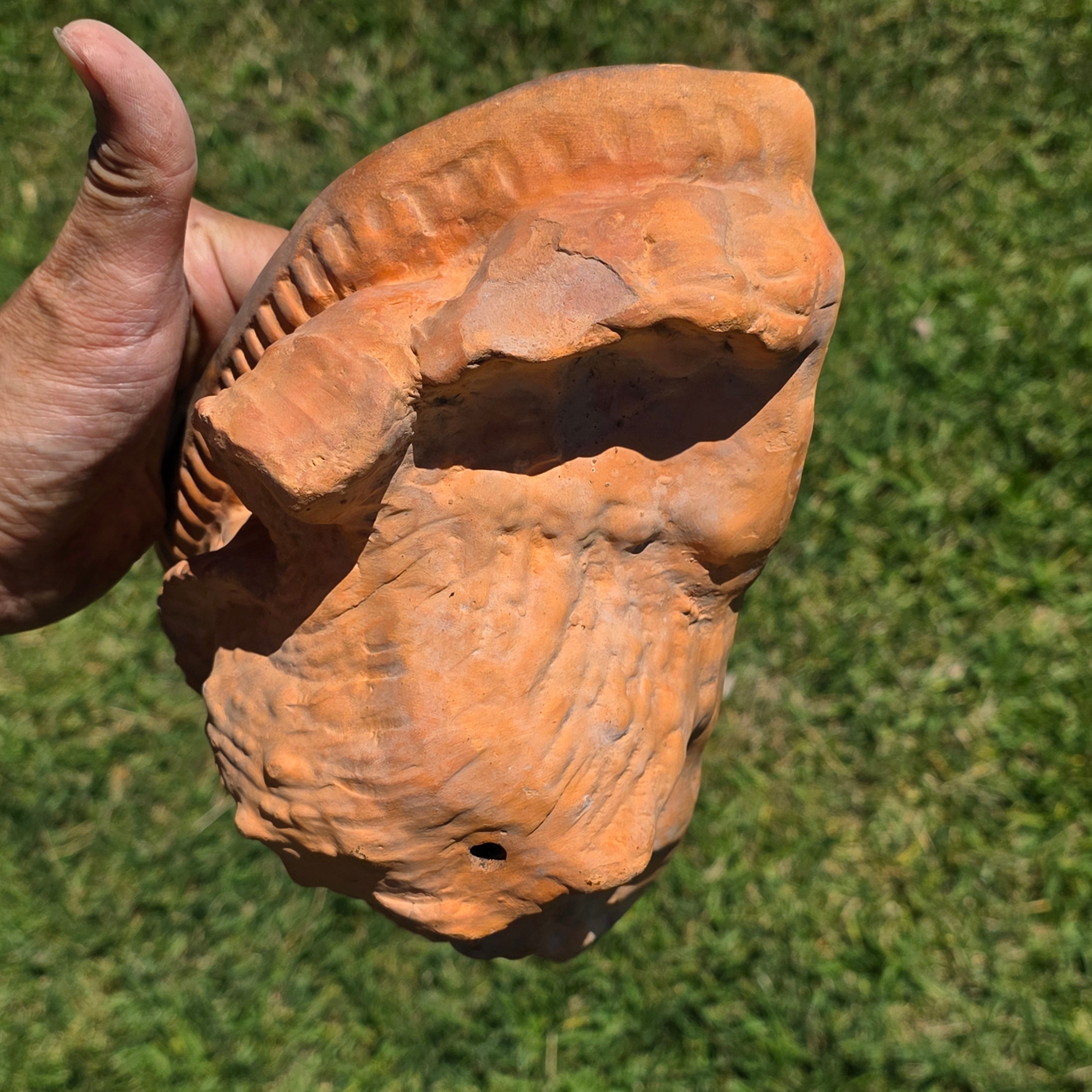Vintage Terracotta Conch Shell Wall Planter Rustic Scallop Seashell Pocket Pot