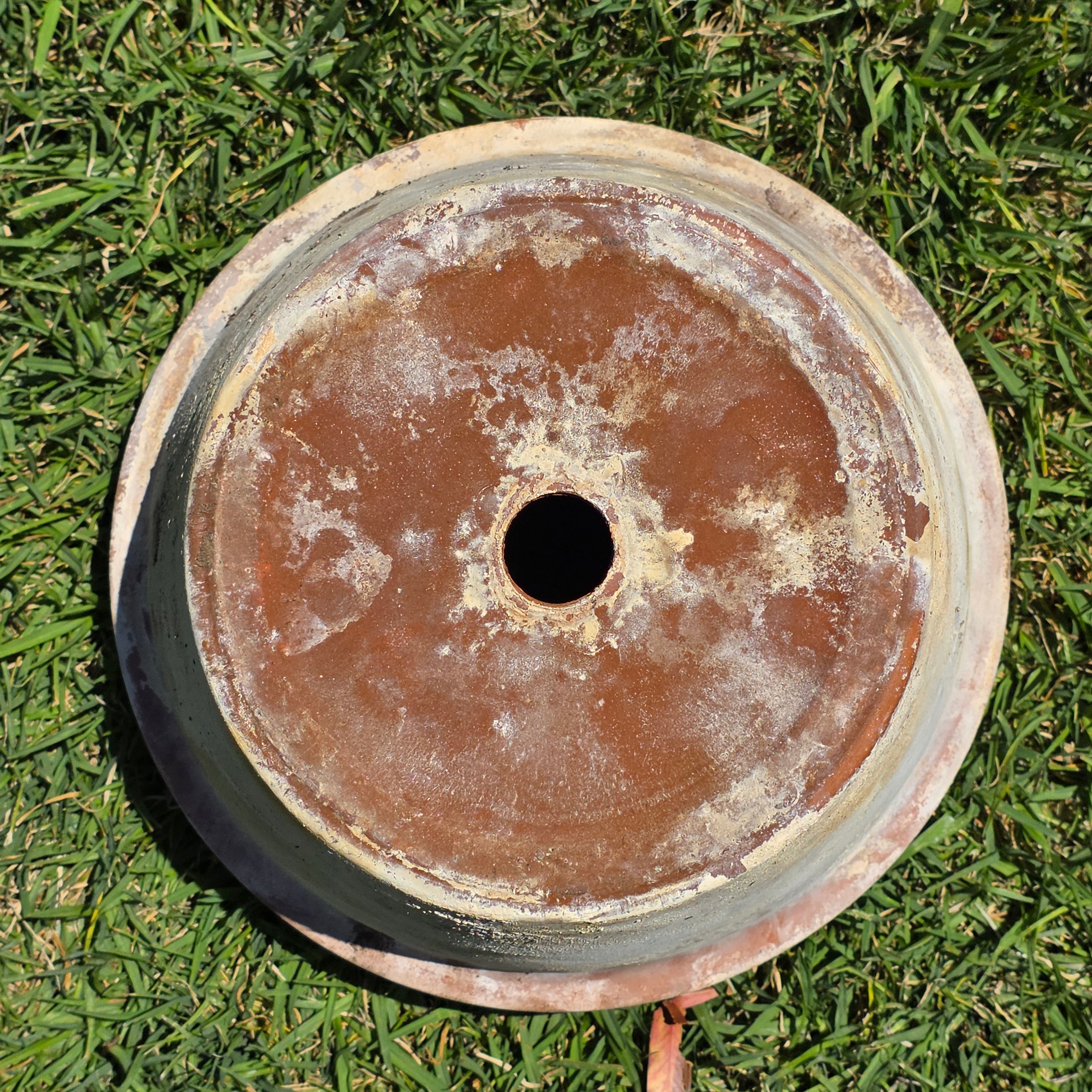 Vintage Made in Italy Terracotta Planter Pot 10.5" Patina Aged Garden Clay