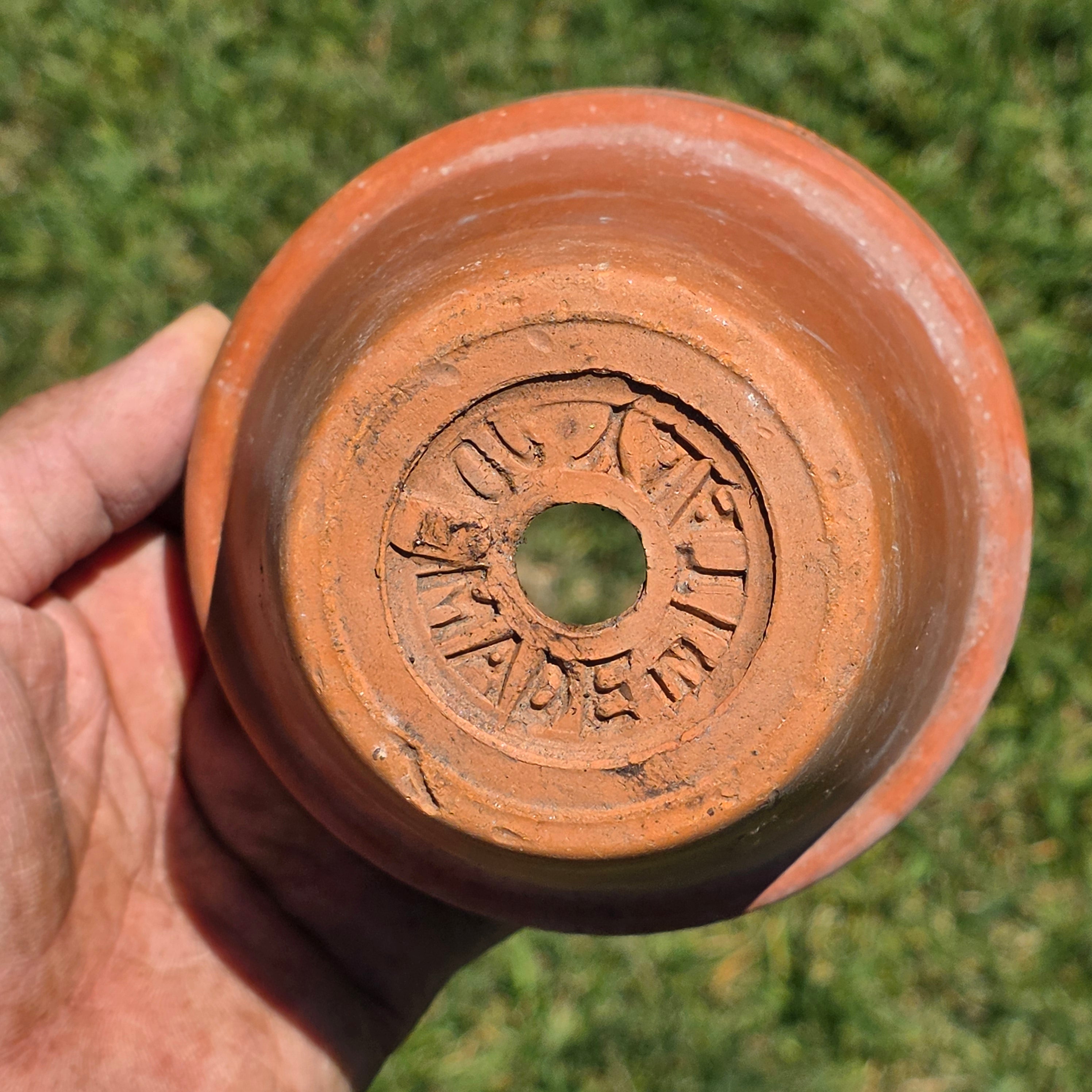 Vintage Italian Terracotta Planter Pot Glazed Saucer Set Made In Italy 4.5" Small