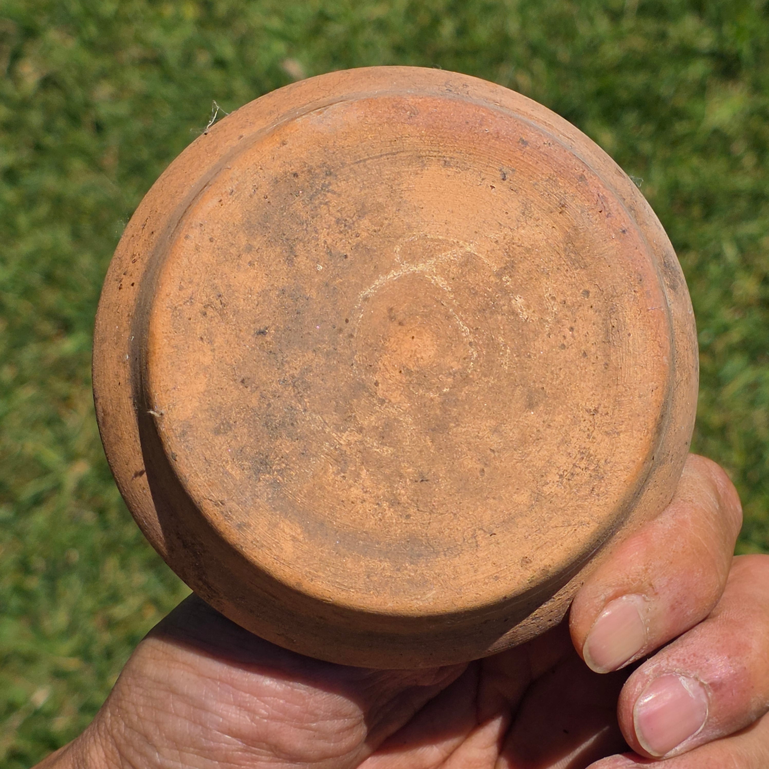 Vintage Italian Terracotta Planter Pot Glazed Saucer Set Made In Italy 4.5" Small