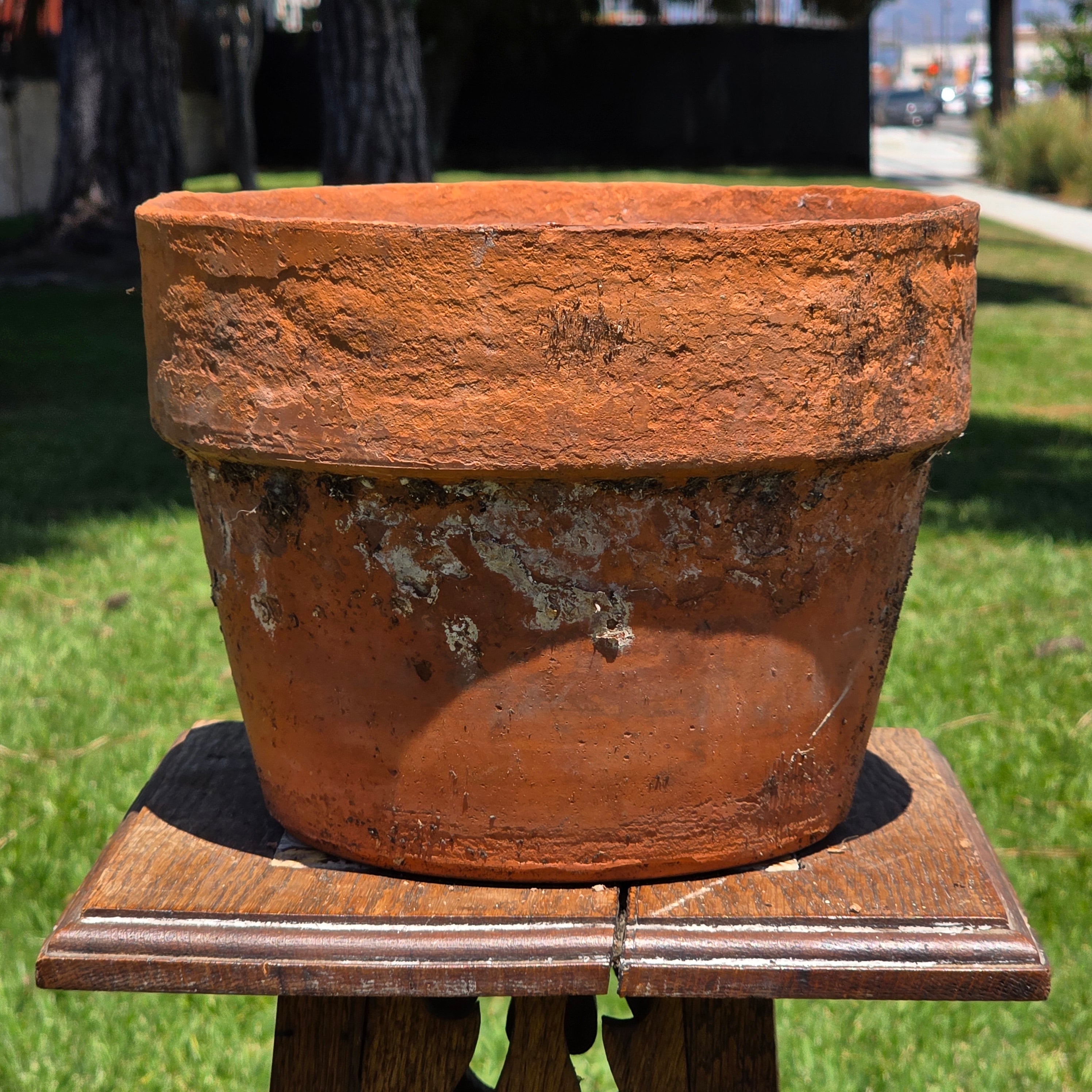 Vintage Terracotta Planter Pot Aged Weathered Earthy Patina 10" Heavy 6lb