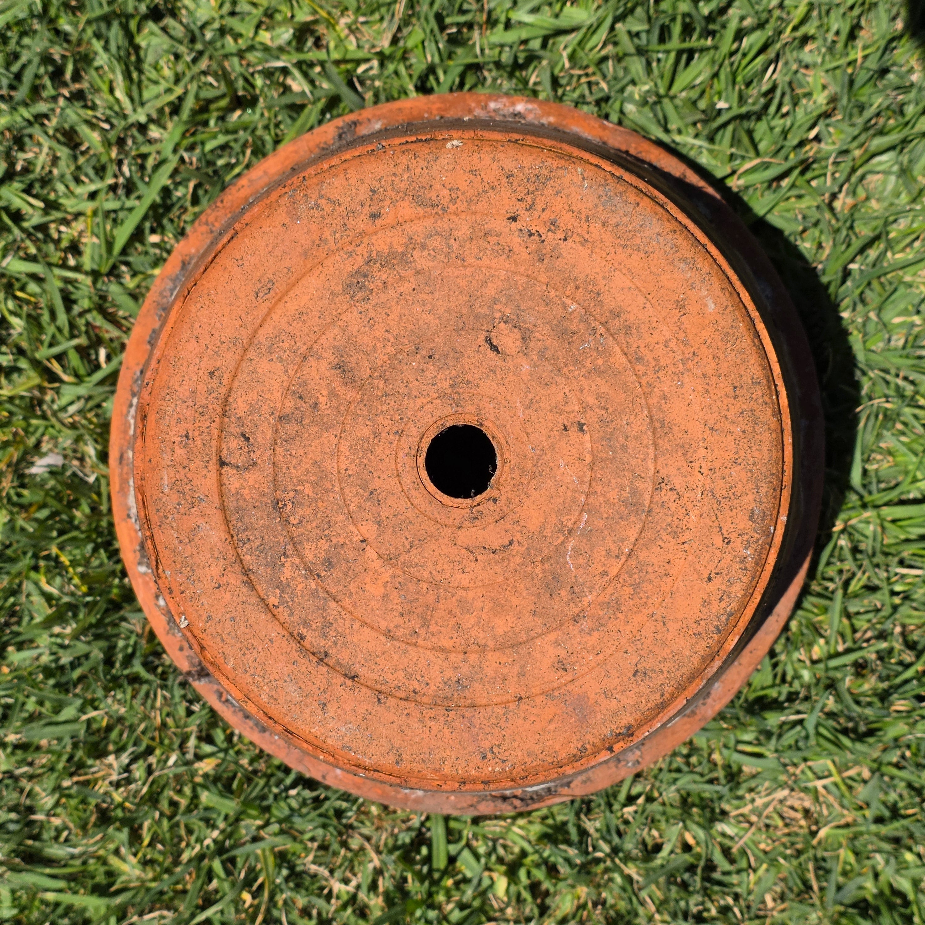 Vintage Terracotta Planter Pot Aged Weathered Earthy Patina 10" Heavy 6lb