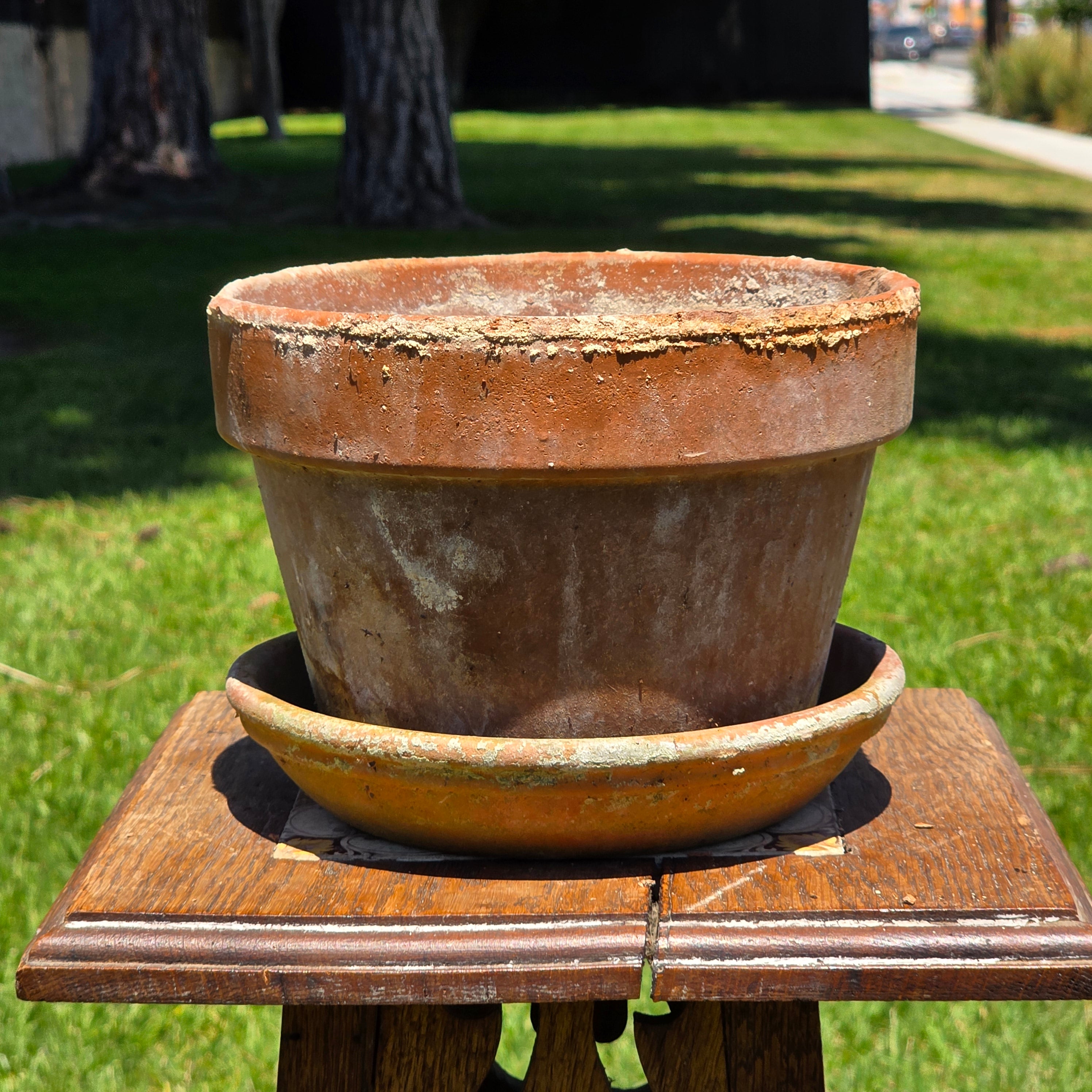 Vintage SILMA Italy Terracotta Planter Pot Saucer Set Made In Italy 7.75"