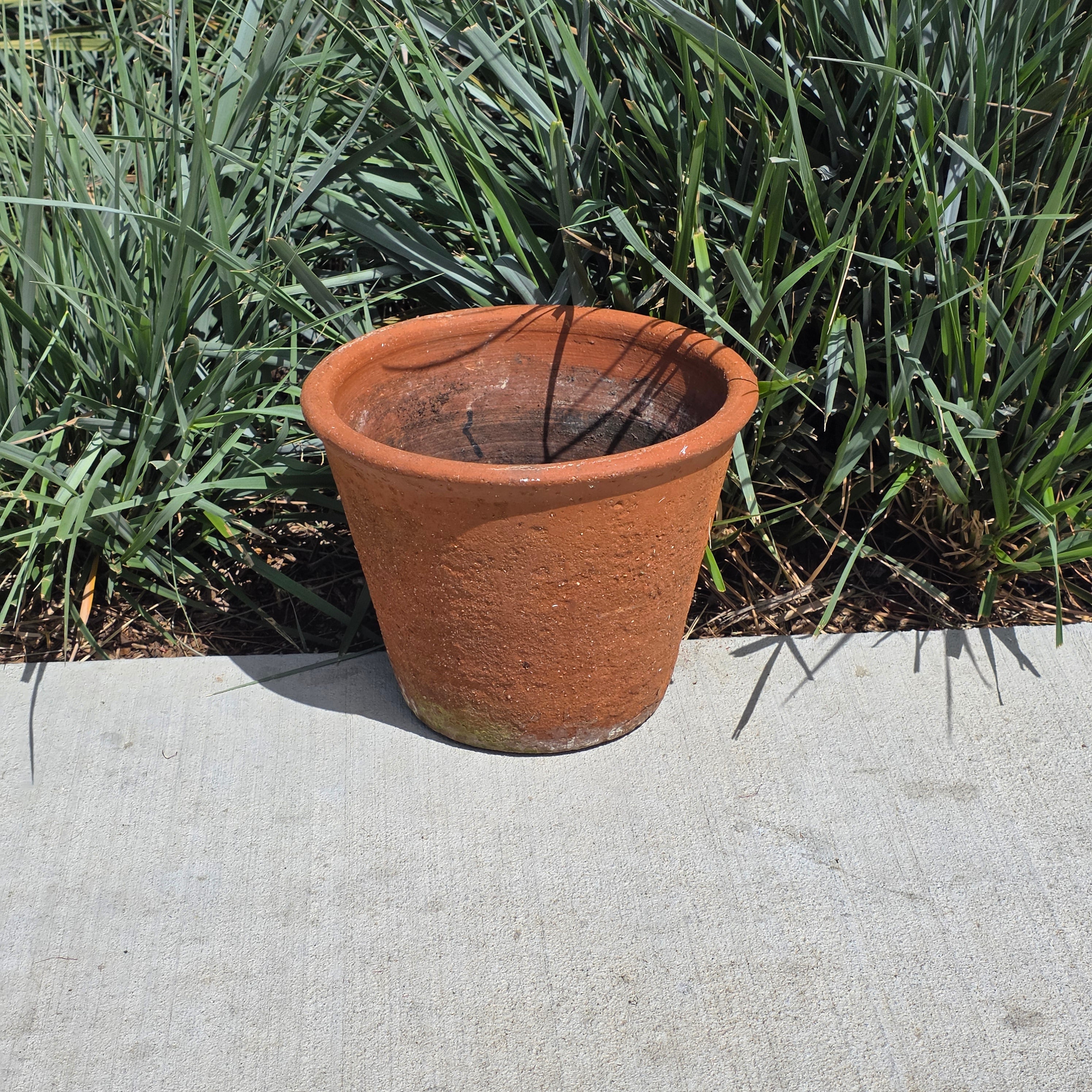 Vintage Terracotta Planter Pot Heavy 13lb Weathered 12.75" Rustic Garden Clay