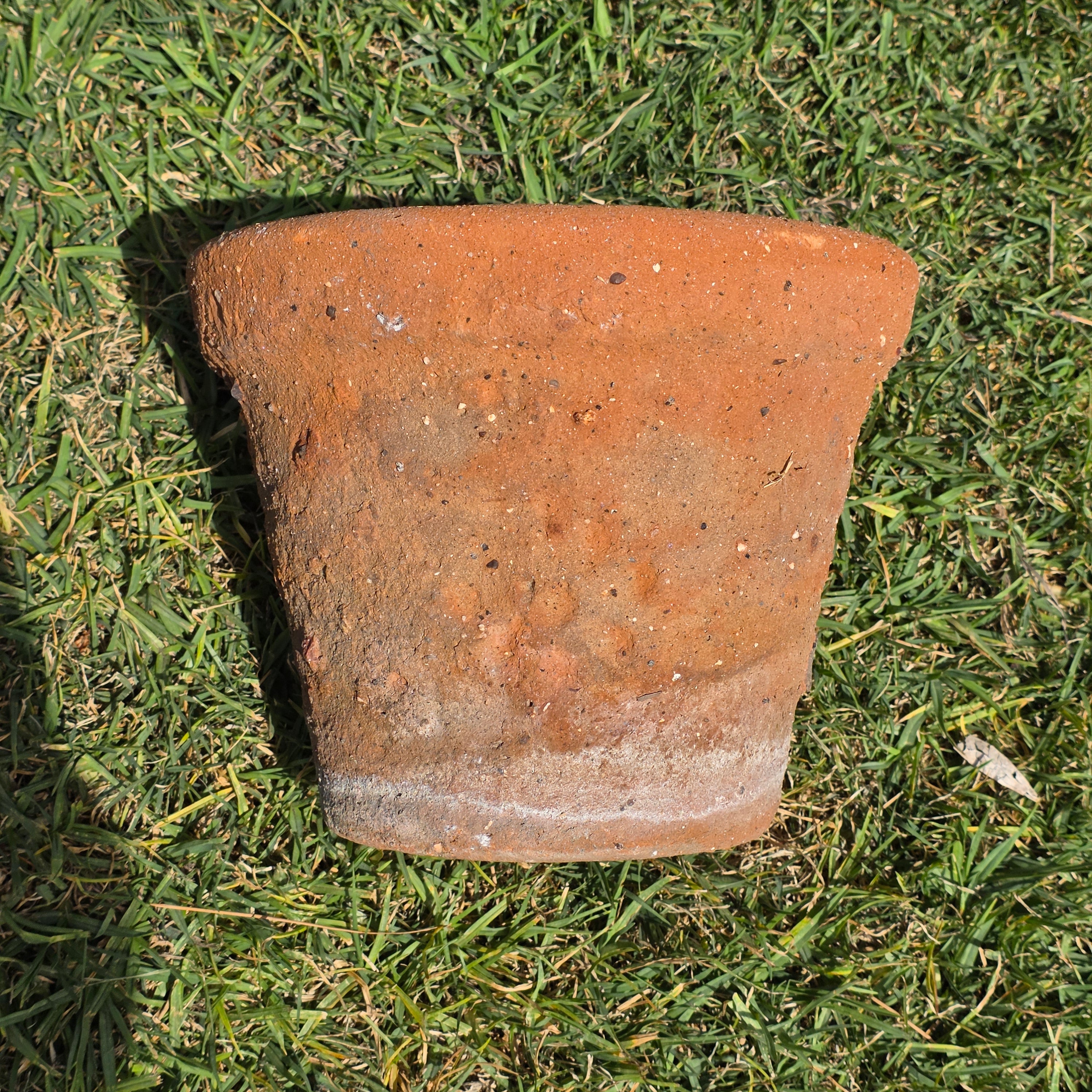 Vintage Terracotta Planter Pot Weathered Garland Botanical Pattern 10" Heavy 8lb
