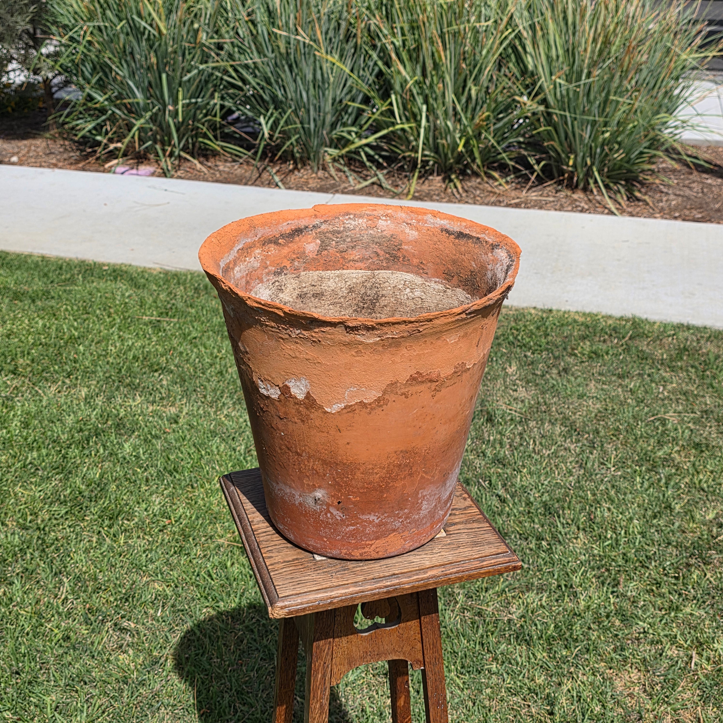 Vintage Terracotta Planter Large 13" Aged Patina Rustic Garden Flower Pot Heavy
