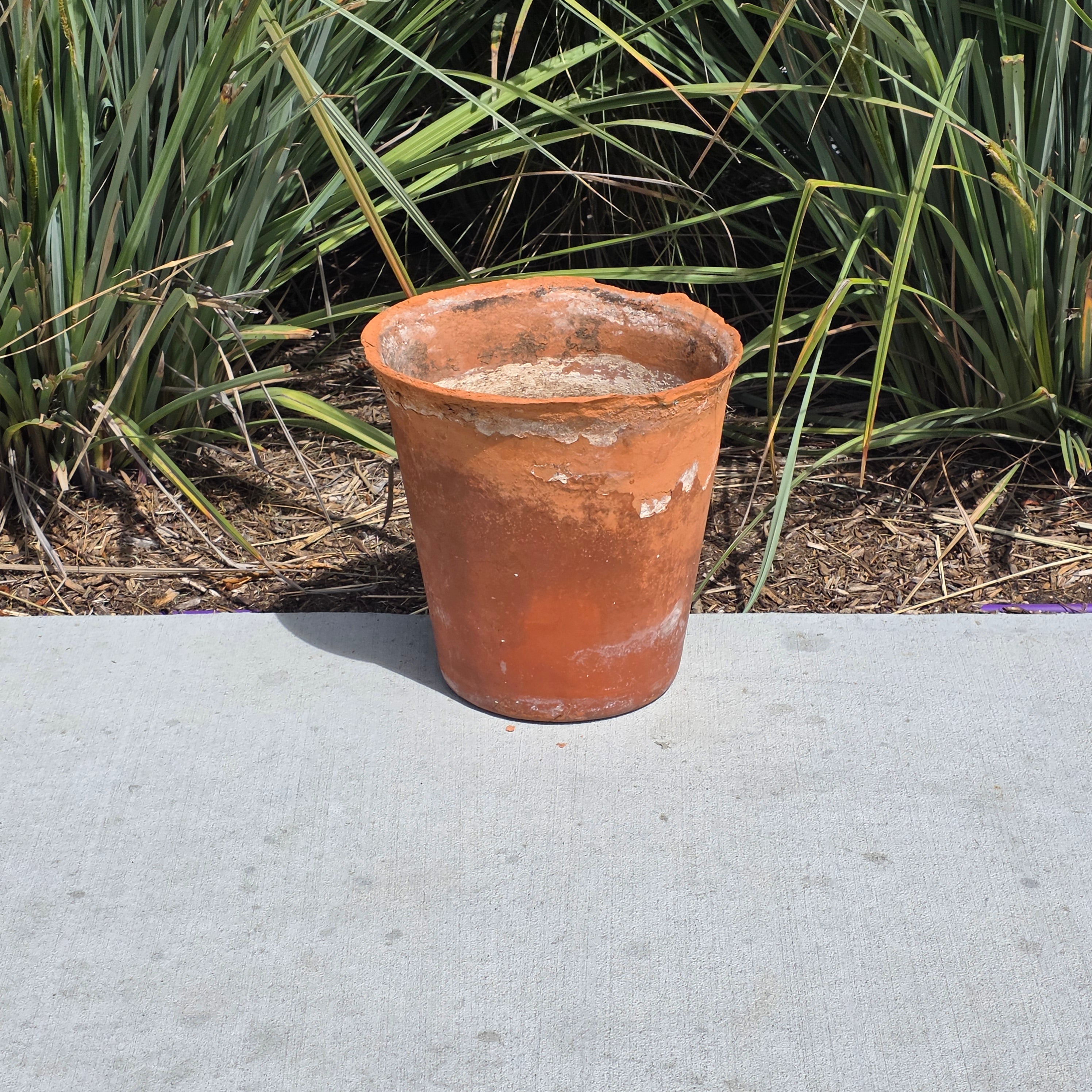 Vintage Terracotta Planter Large 13" Aged Patina Rustic Garden Flower Pot Heavy