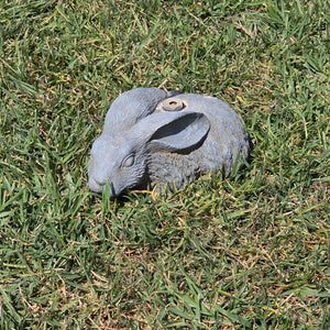 Vintage Rabbit Garden Sprinkler Pale Blue Resin Bunny Fountain Spitter Works
