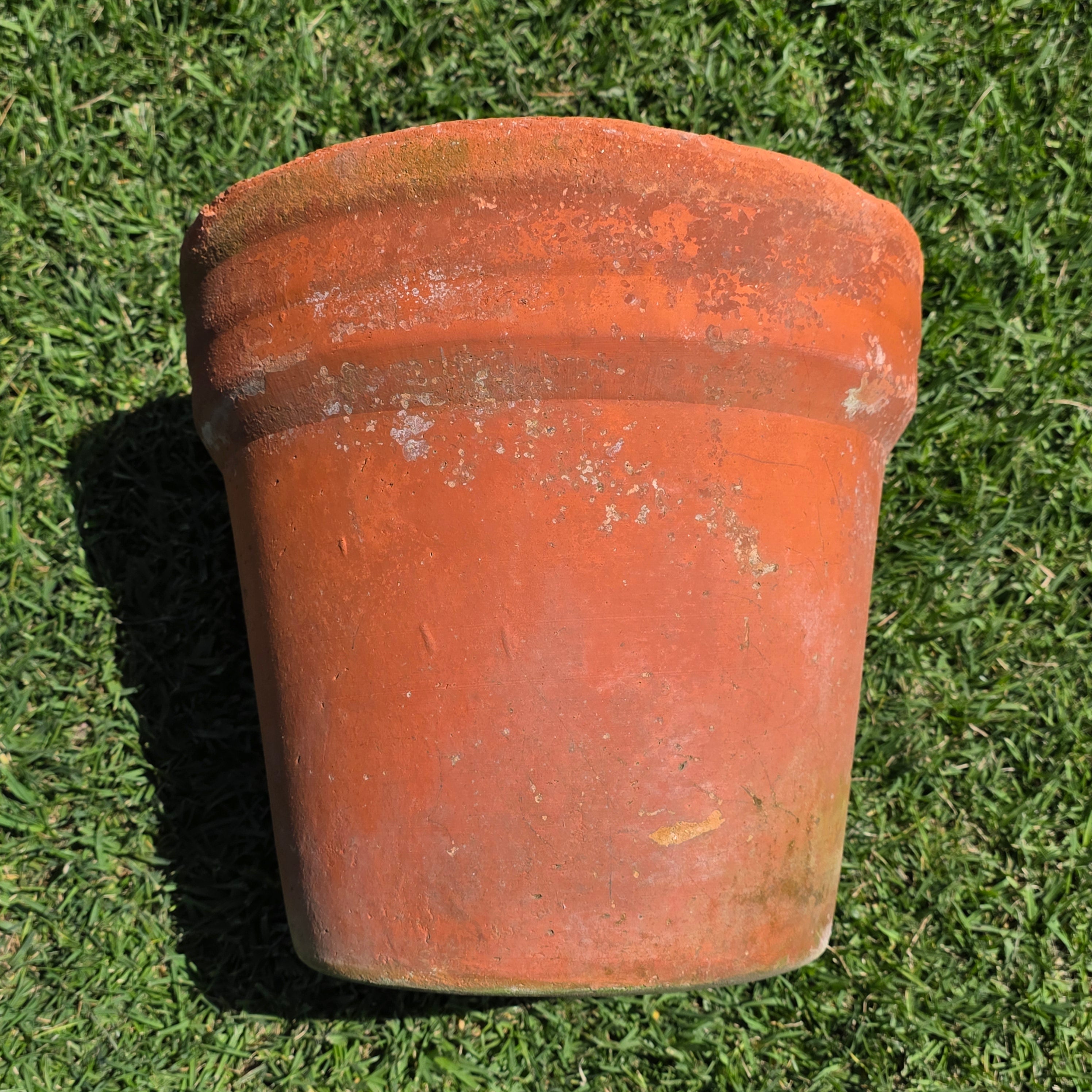 Large Vintage Terracotta Planter Pot Rustic Italian Style Aged Clay Garden 15x14