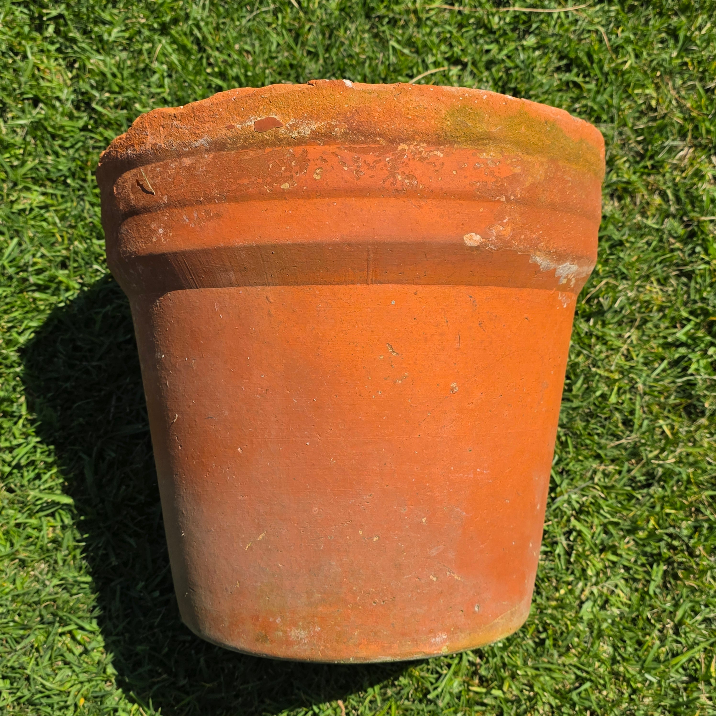 Large Vintage Terracotta Planter Pot Rustic Italian Style Aged Clay Garden 15x14