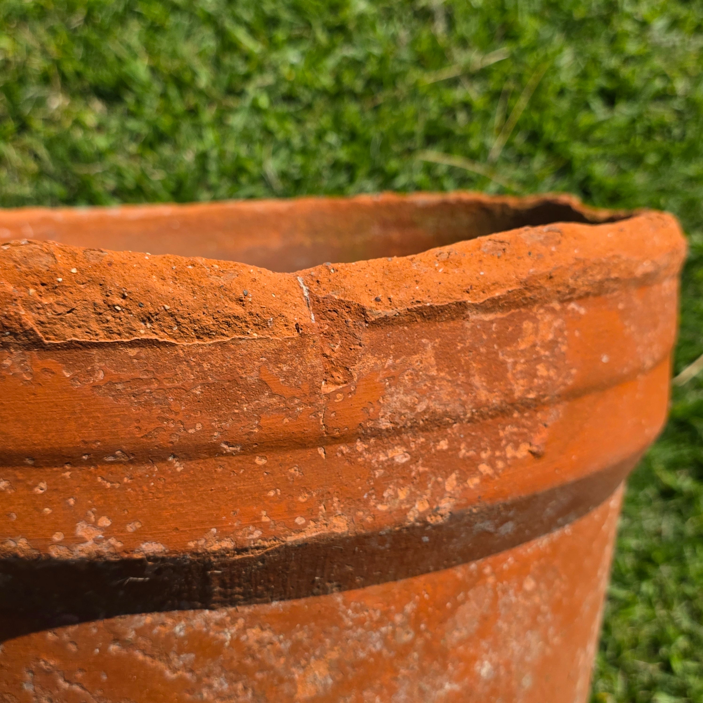 Large Vintage Terracotta Planter Pot Rustic Italian Style Aged Clay Garden 15x14