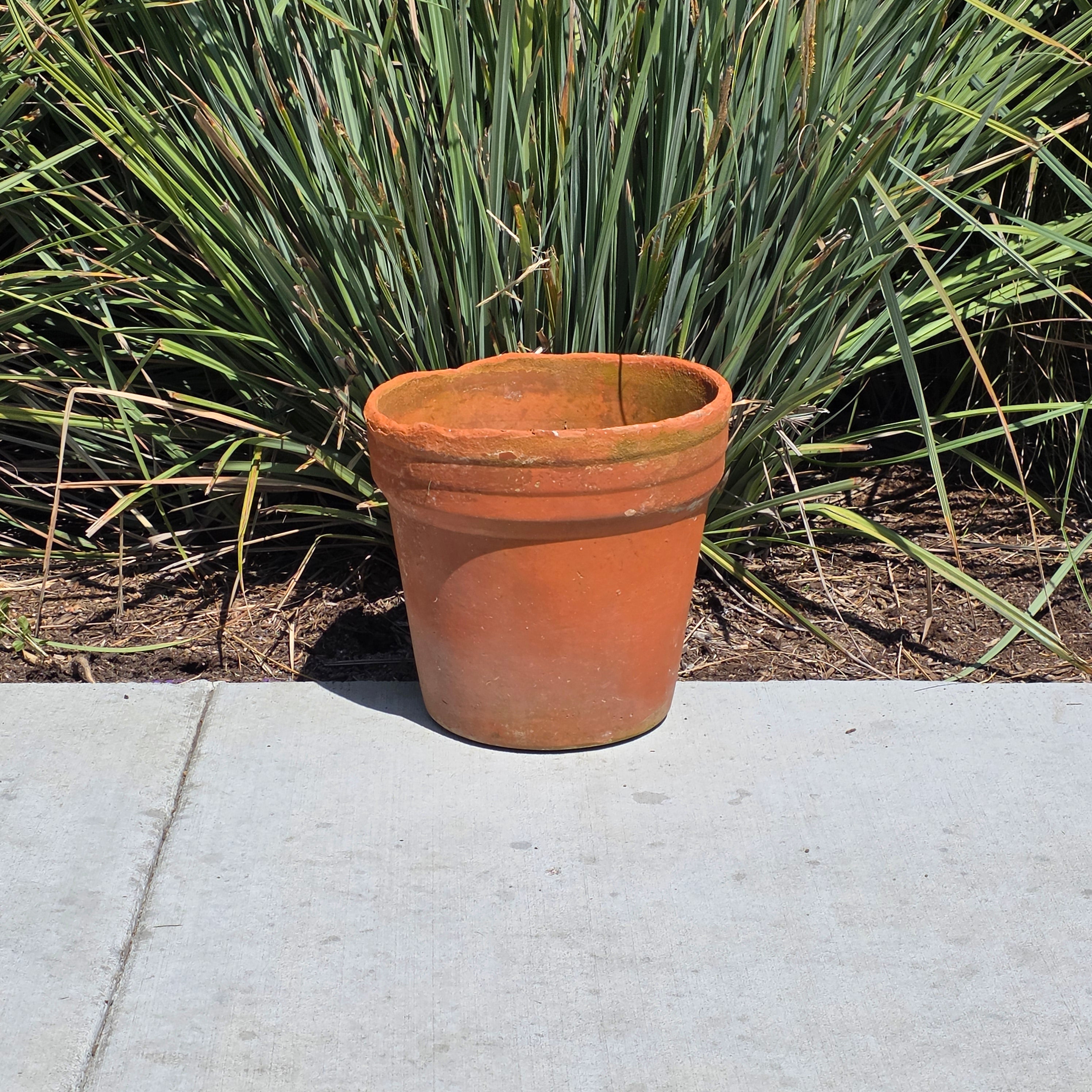 Large Vintage Terracotta Planter Pot Rustic Italian Style Aged Clay Garden 15x14