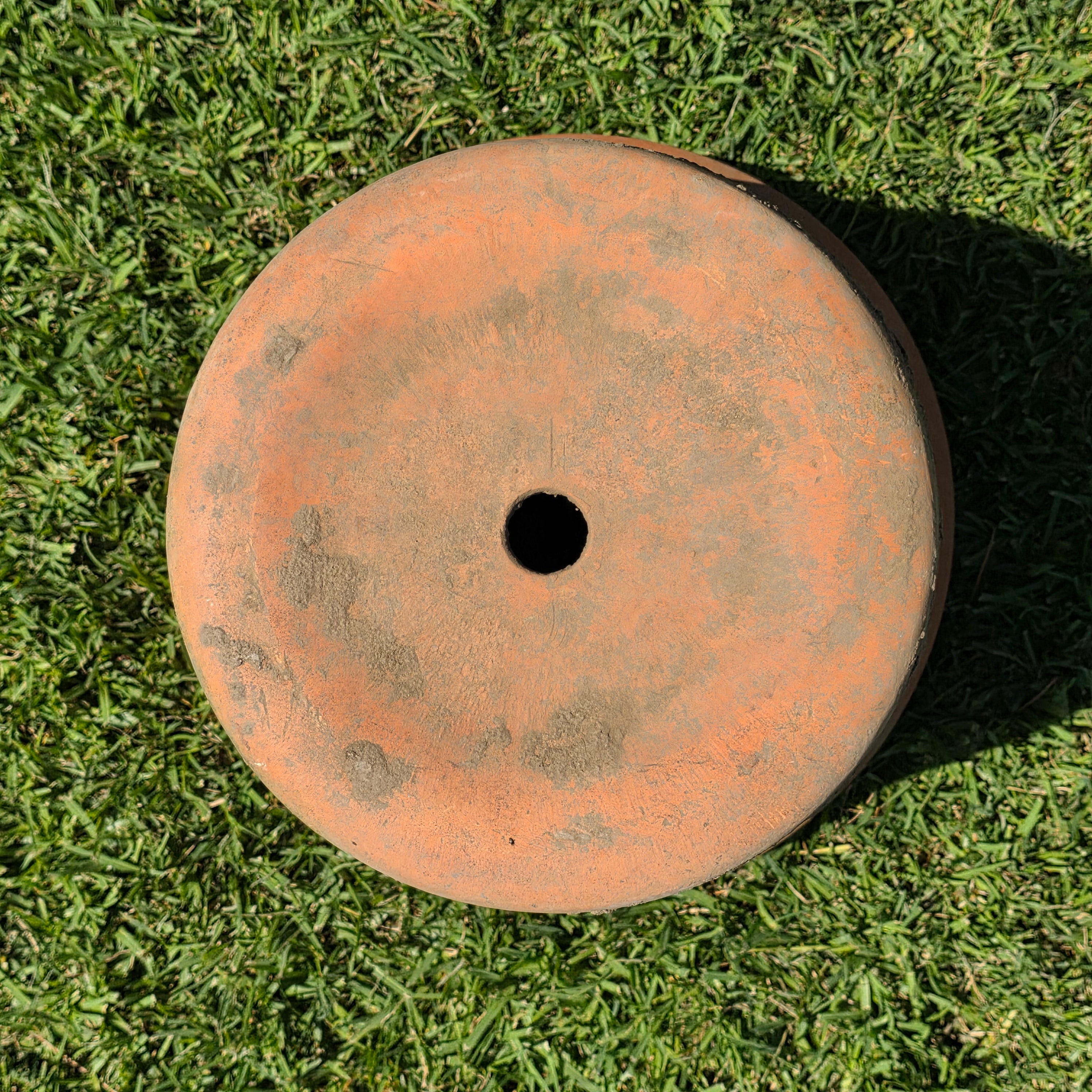 Vintage Terracotta Planter Large Aged Moss Patina Clay Pot Rustic Garden 15 x 15