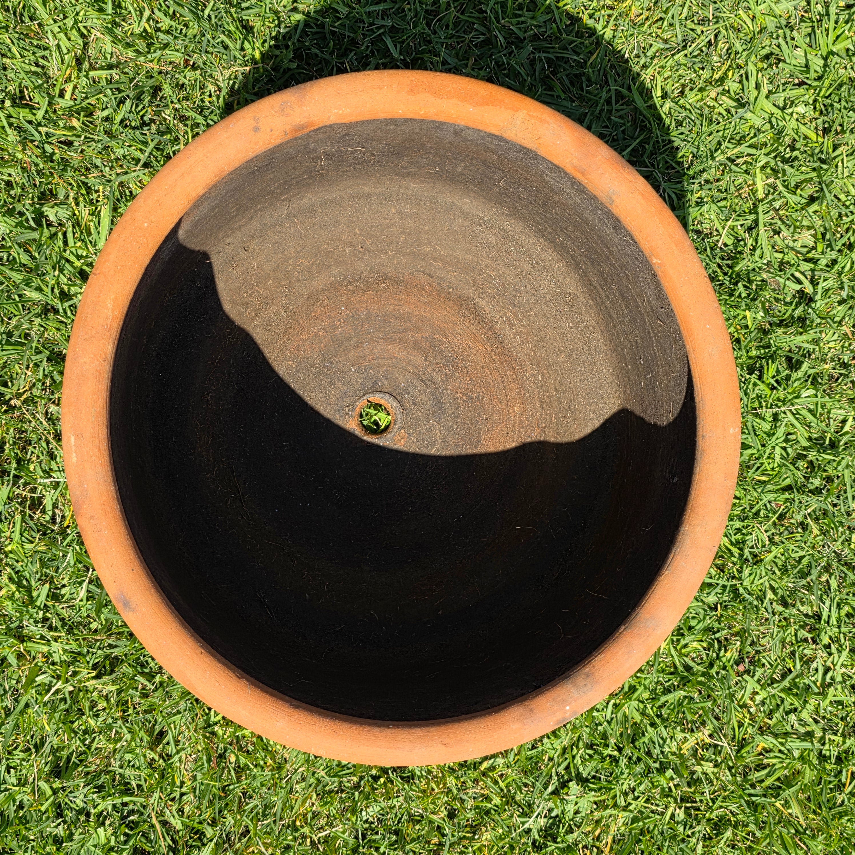 Vintage Sunburst Terracotta Planter Primitive Weathered Clay Pot Relic Garden 13