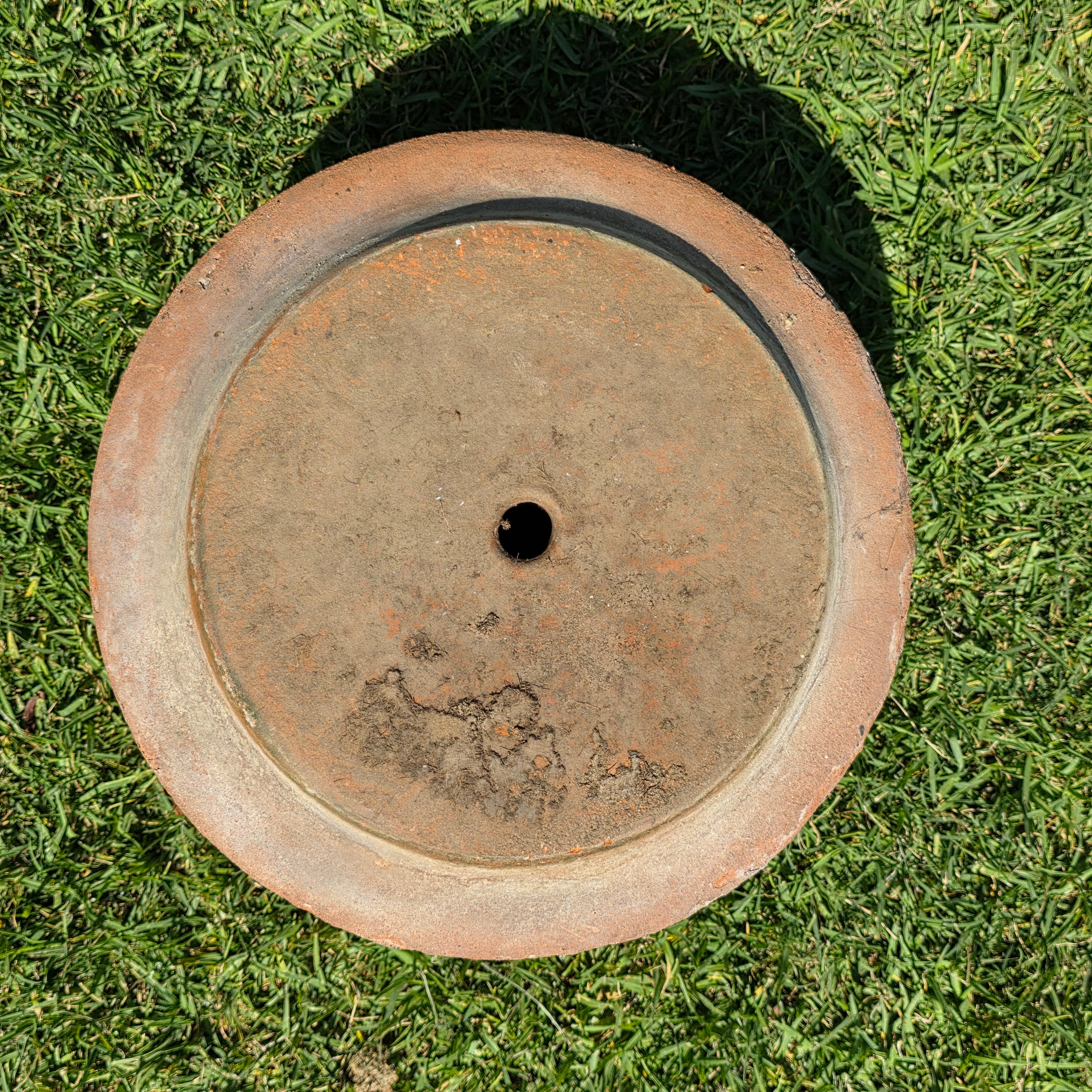 Vintage Sunburst Terracotta Planter Primitive Weathered Clay Pot Relic Garden 13