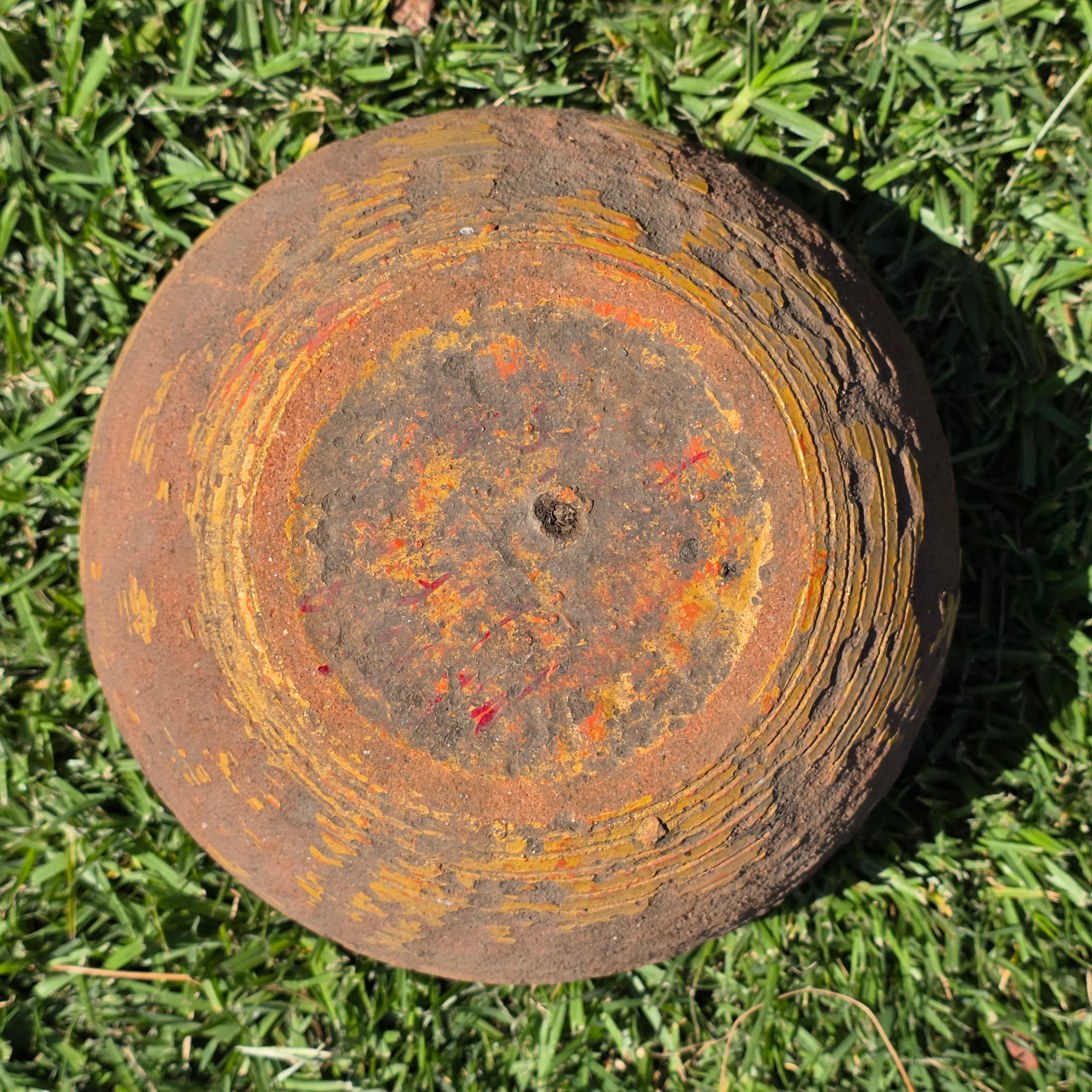 Vintage Hanging Terracotta Planter Primitive Pottery Rustic Clay Pot Bowl 8"