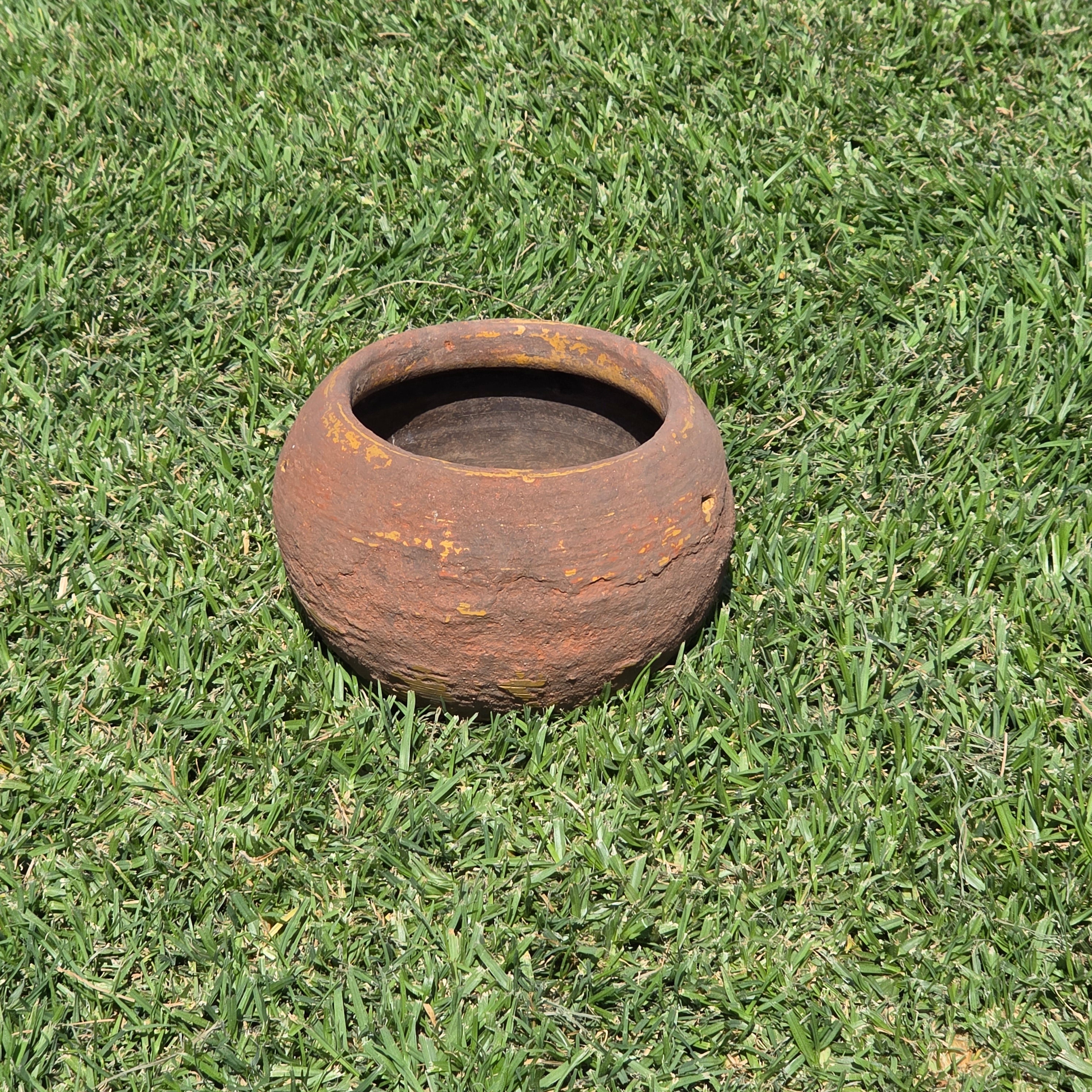 Vintage Hanging Terracotta Planter Primitive Pottery Rustic Clay Pot Bowl 8"