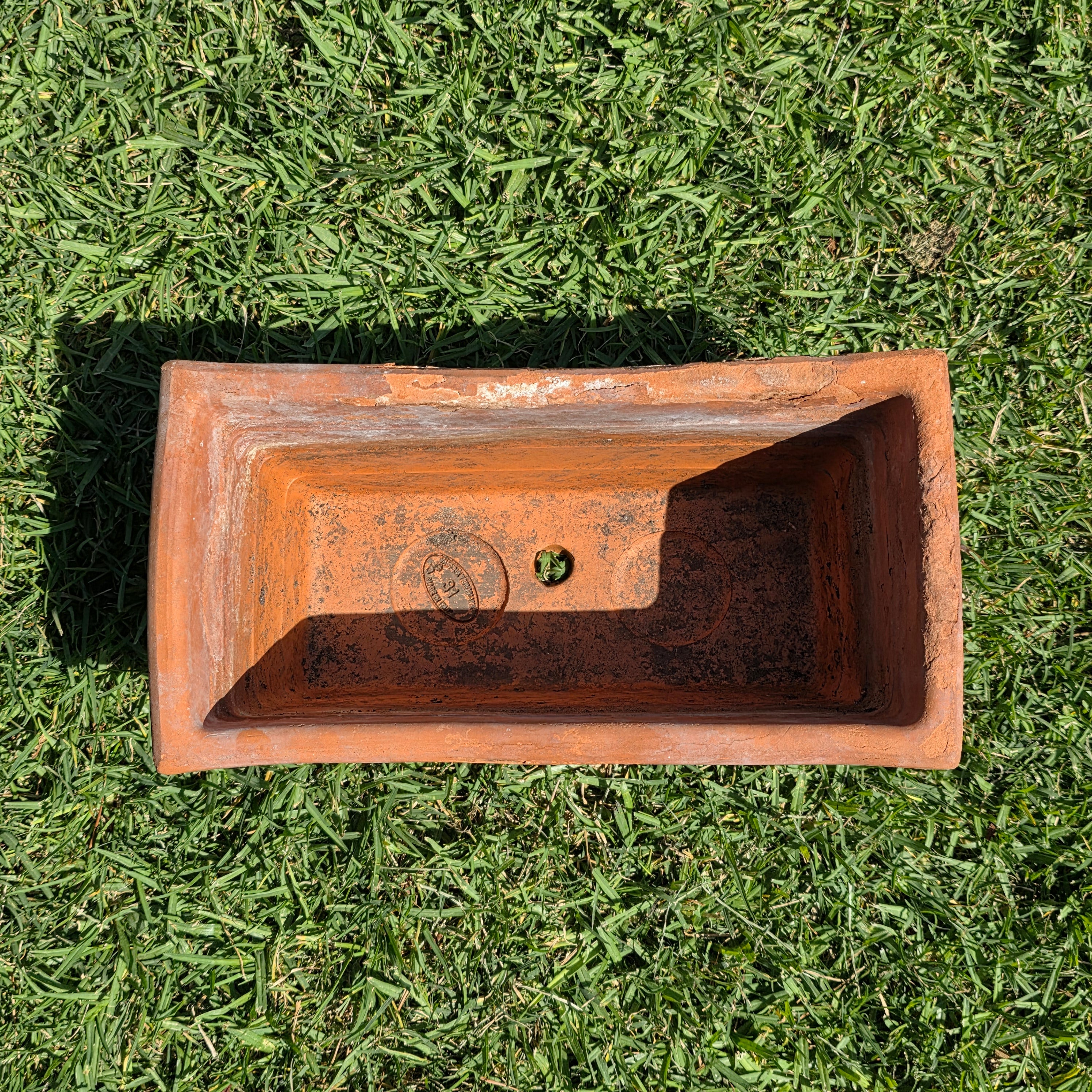 Vintage Vaserie Trevigiane Italy Terracotta Planter Acanthus Leaf Box 12"
