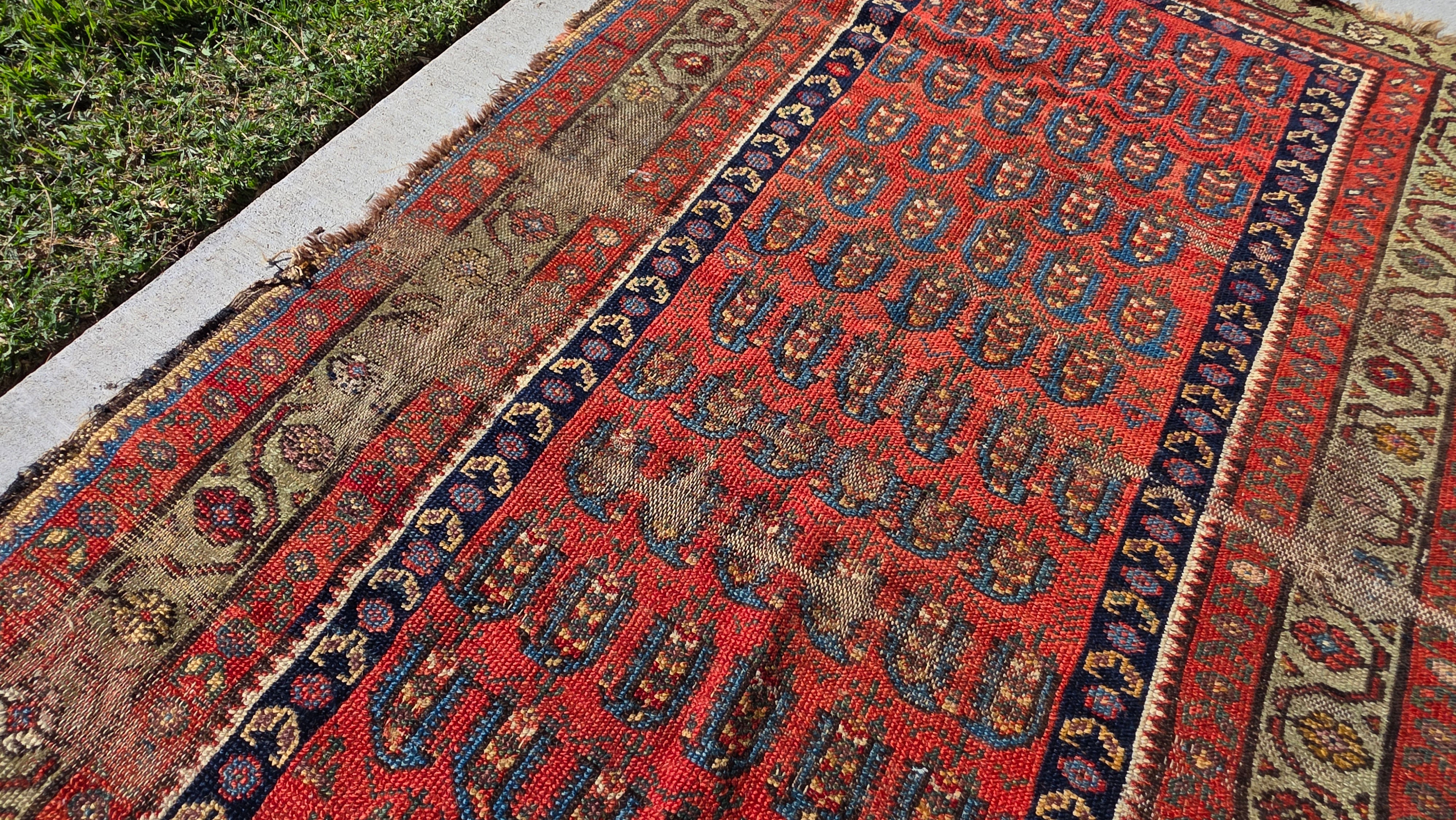 Antique Beshir Style Ersari Rug 58x42 Boteh Paisley Tribal Afghan Turkmen 1900s