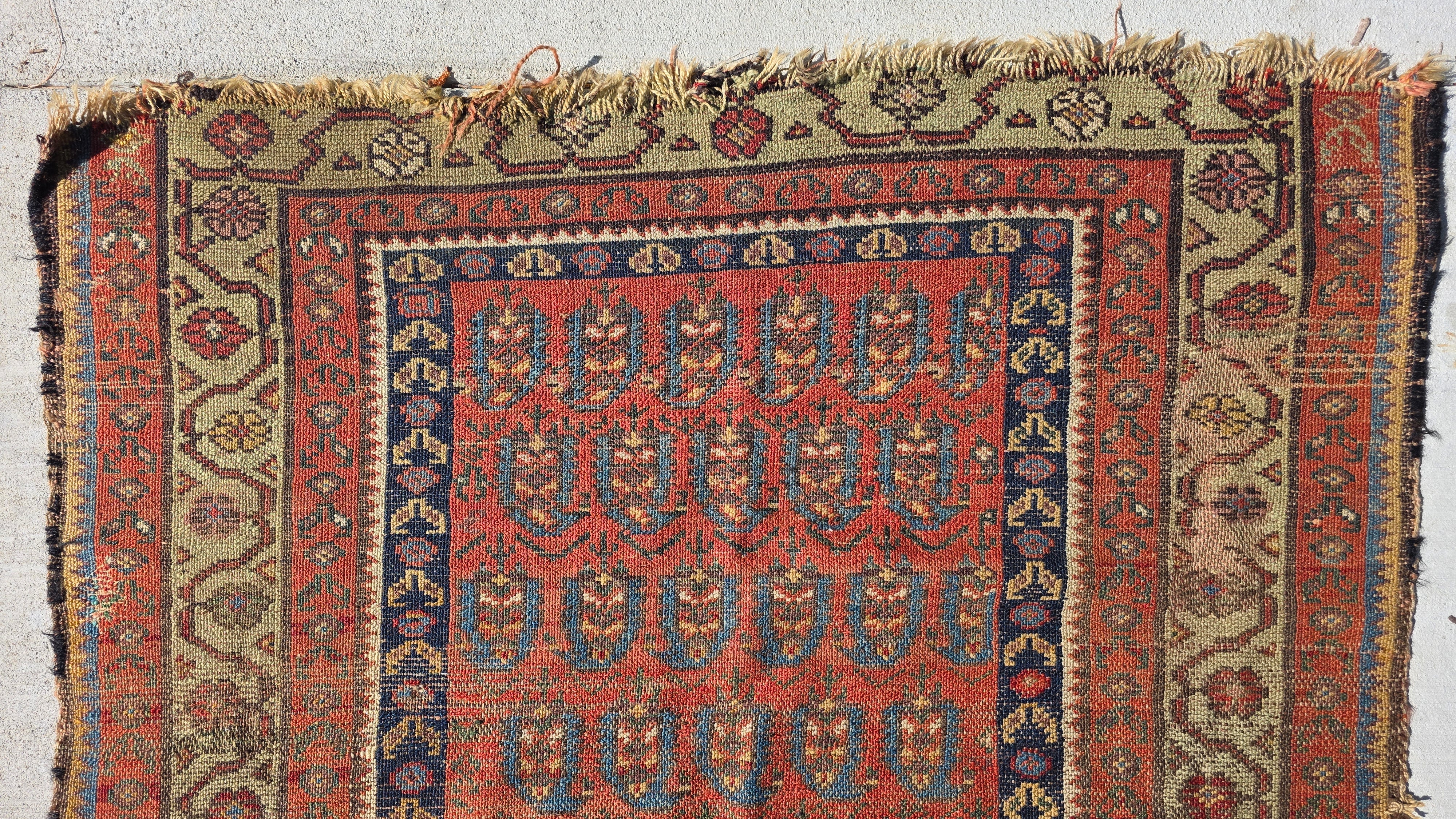 Antique Beshir Style Ersari Rug 58x42 Boteh Paisley Tribal Afghan Turkmen 1900s