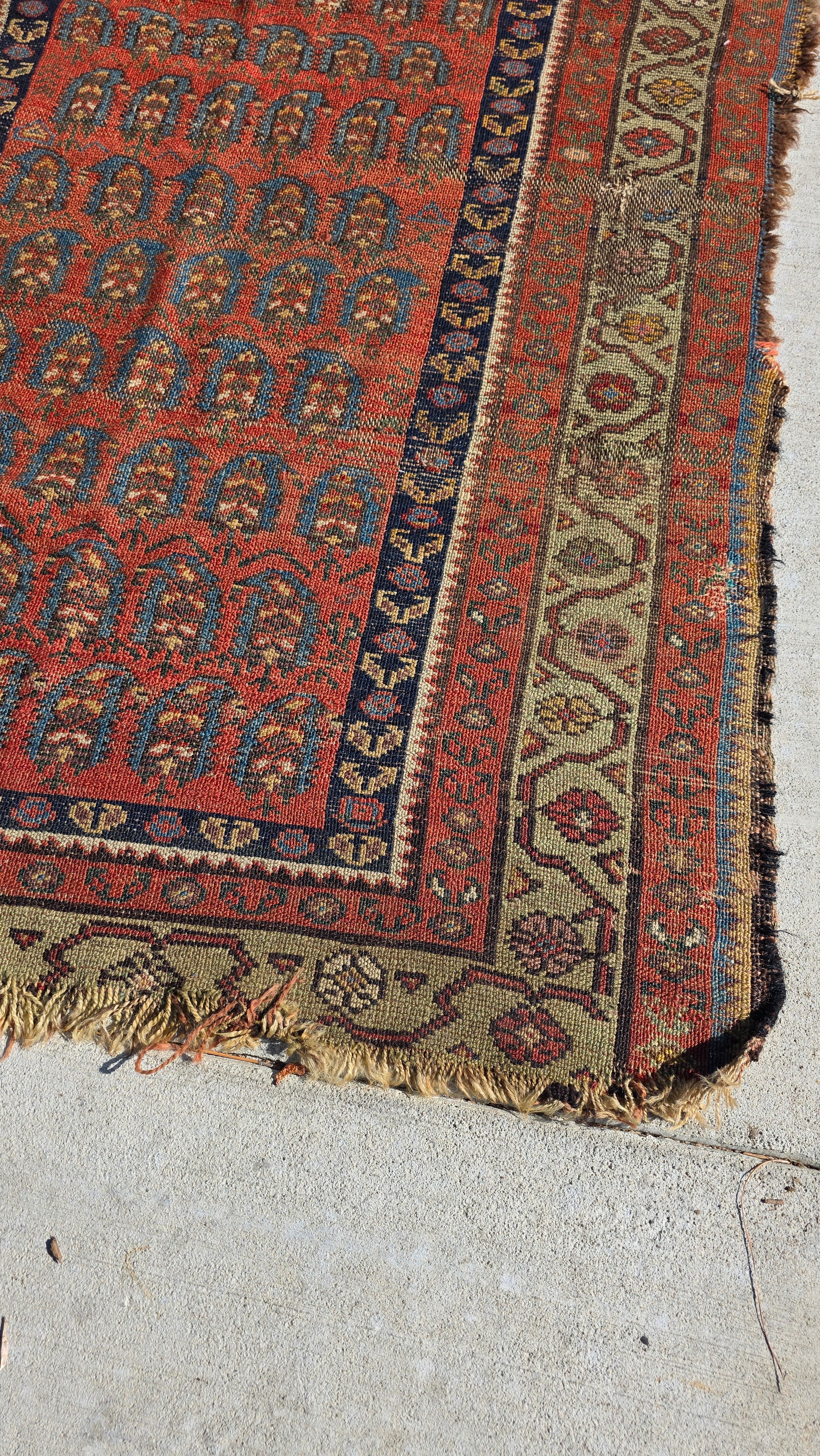 Antique Beshir Style Ersari Rug 58x42 Boteh Paisley Tribal Afghan Turkmen 1900s
