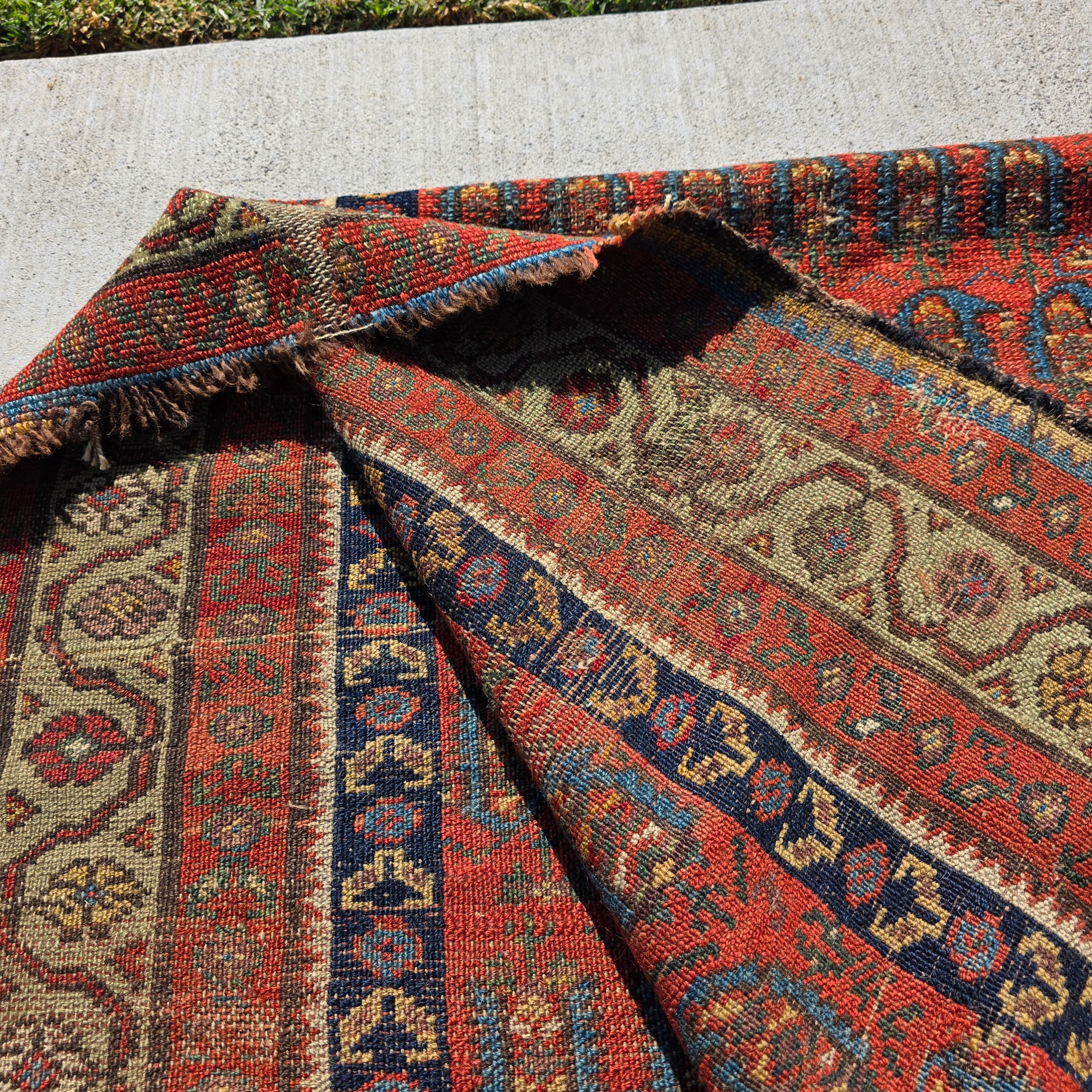 Antique Beshir Style Ersari Rug 58x42 Boteh Paisley Tribal Afghan Turkmen 1900s