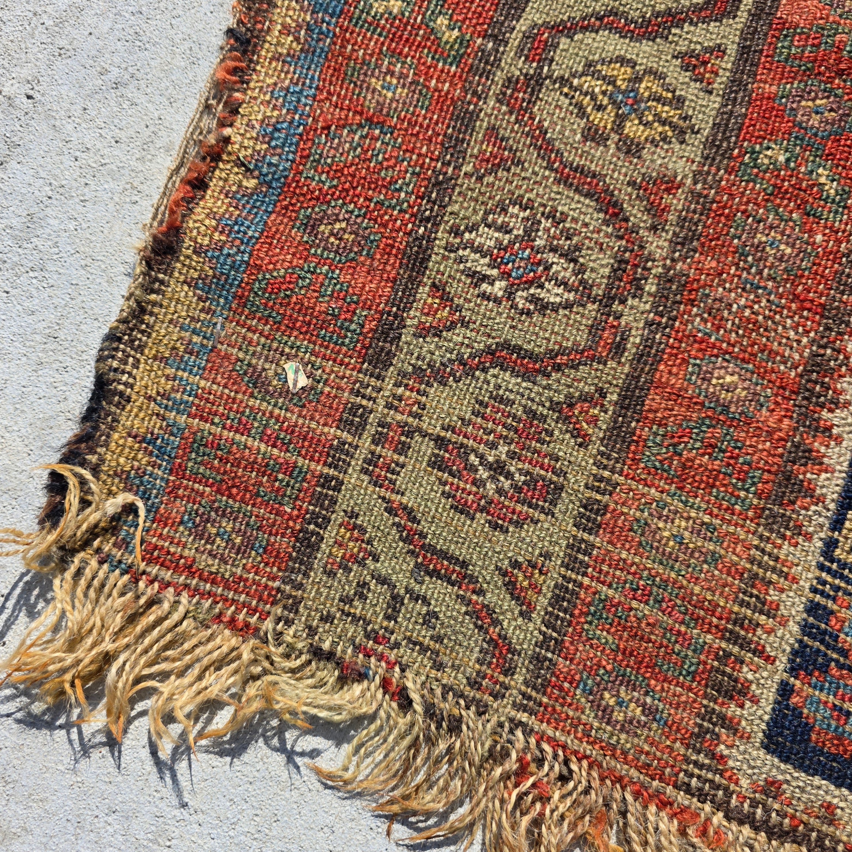 Antique Beshir Style Ersari Rug 58x42 Boteh Paisley Tribal Afghan Turkmen 1900s