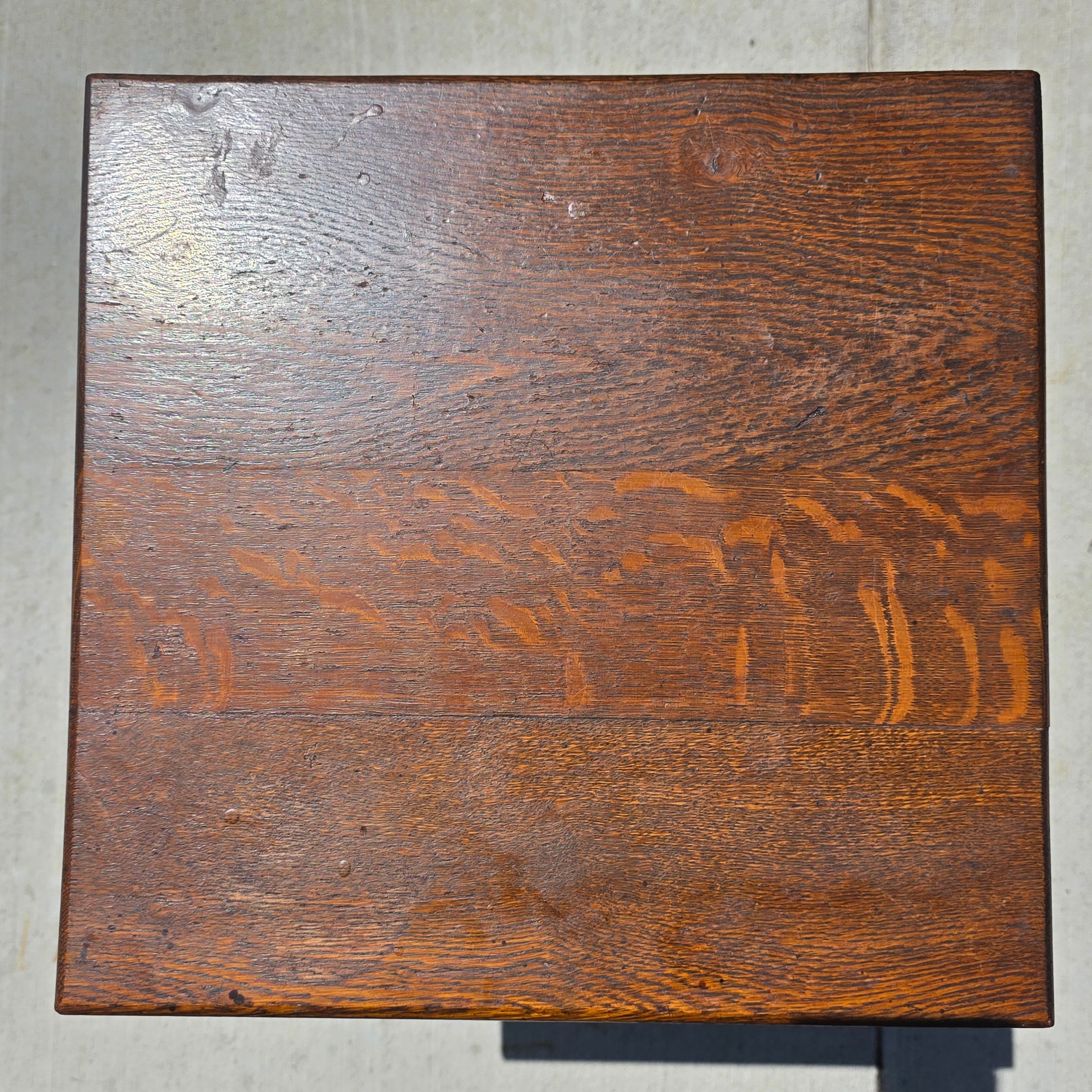 Antique Late Victorian Sewing Box Table 1890s English Tiger Oak Work Box Storage