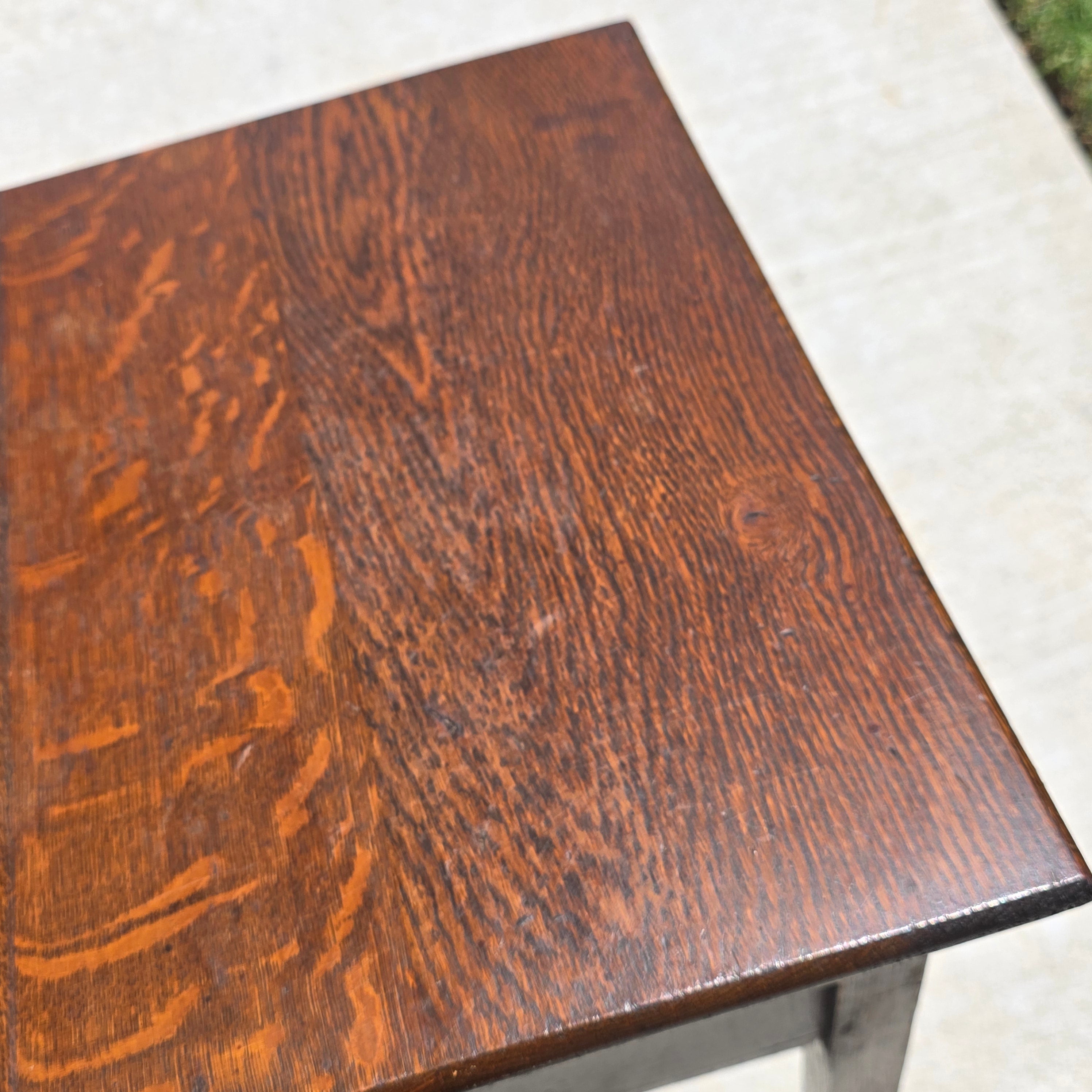 Antique Late Victorian Sewing Box Table 1890s English Tiger Oak Work Box Storage
