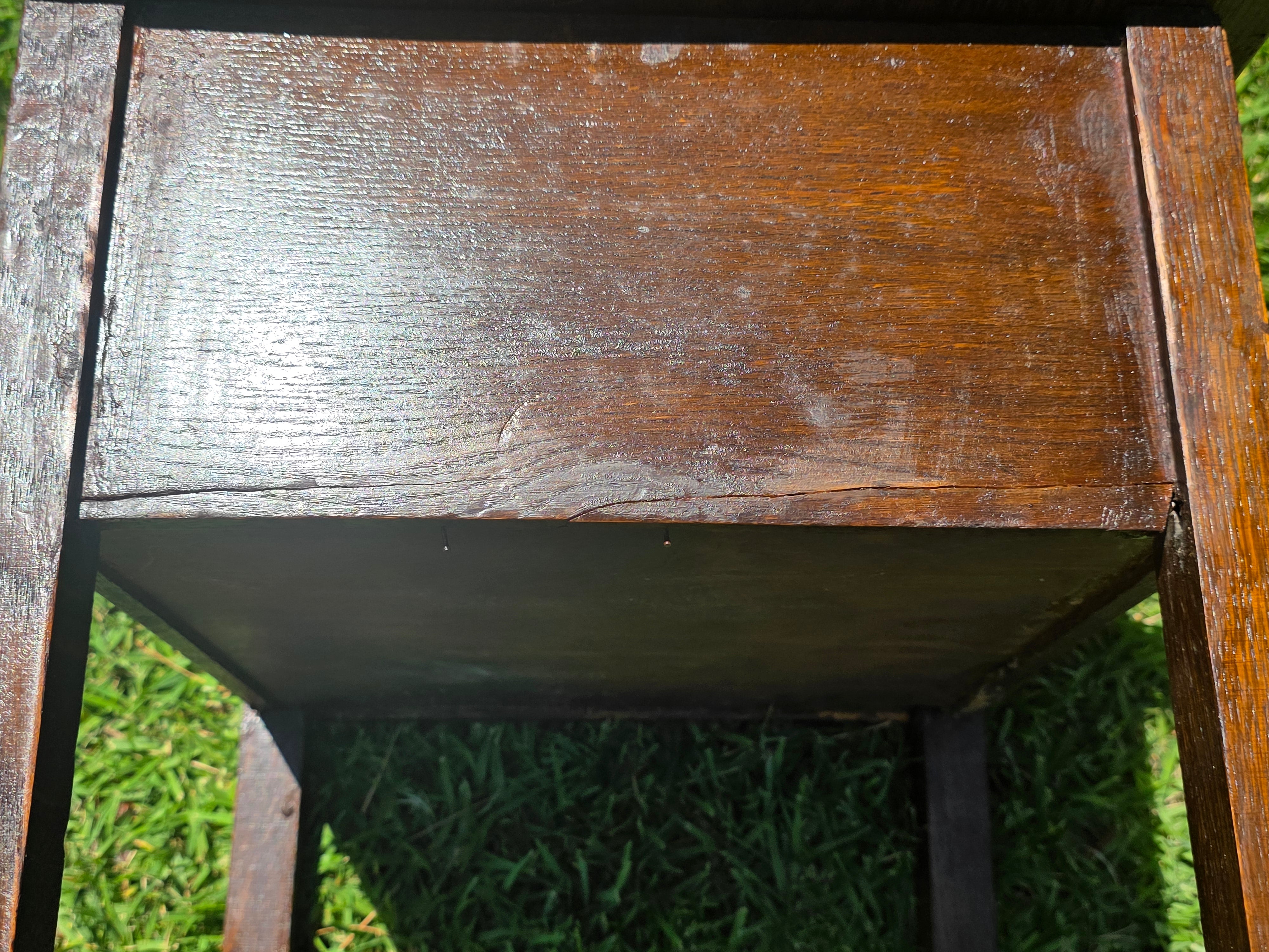 Antique Late Victorian Sewing Box Table 1890s English Tiger Oak Work Box Storage