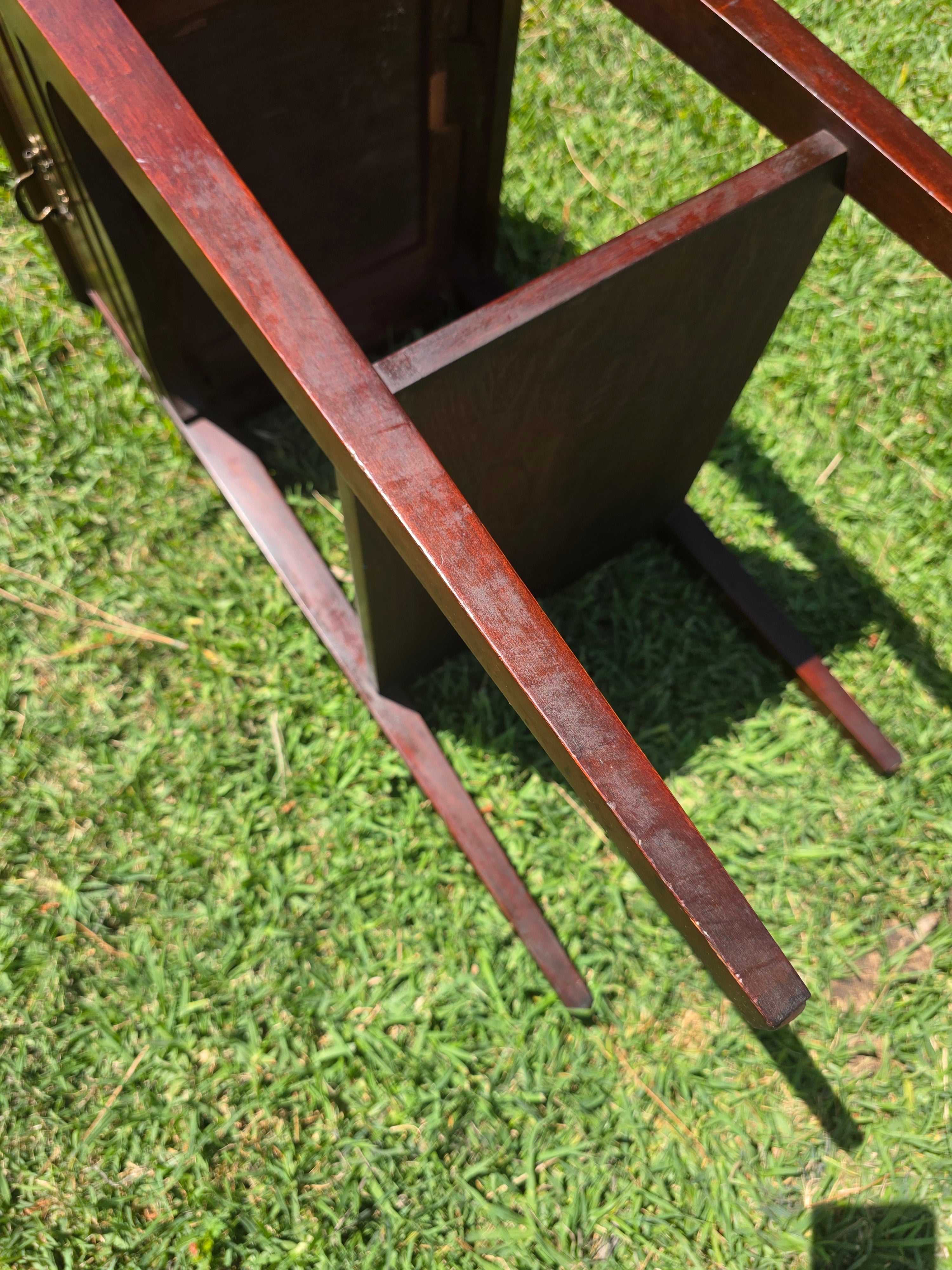 Antique Federal Style Mahogany Side Table Nightstand Tapered Legs Drawer 29"H