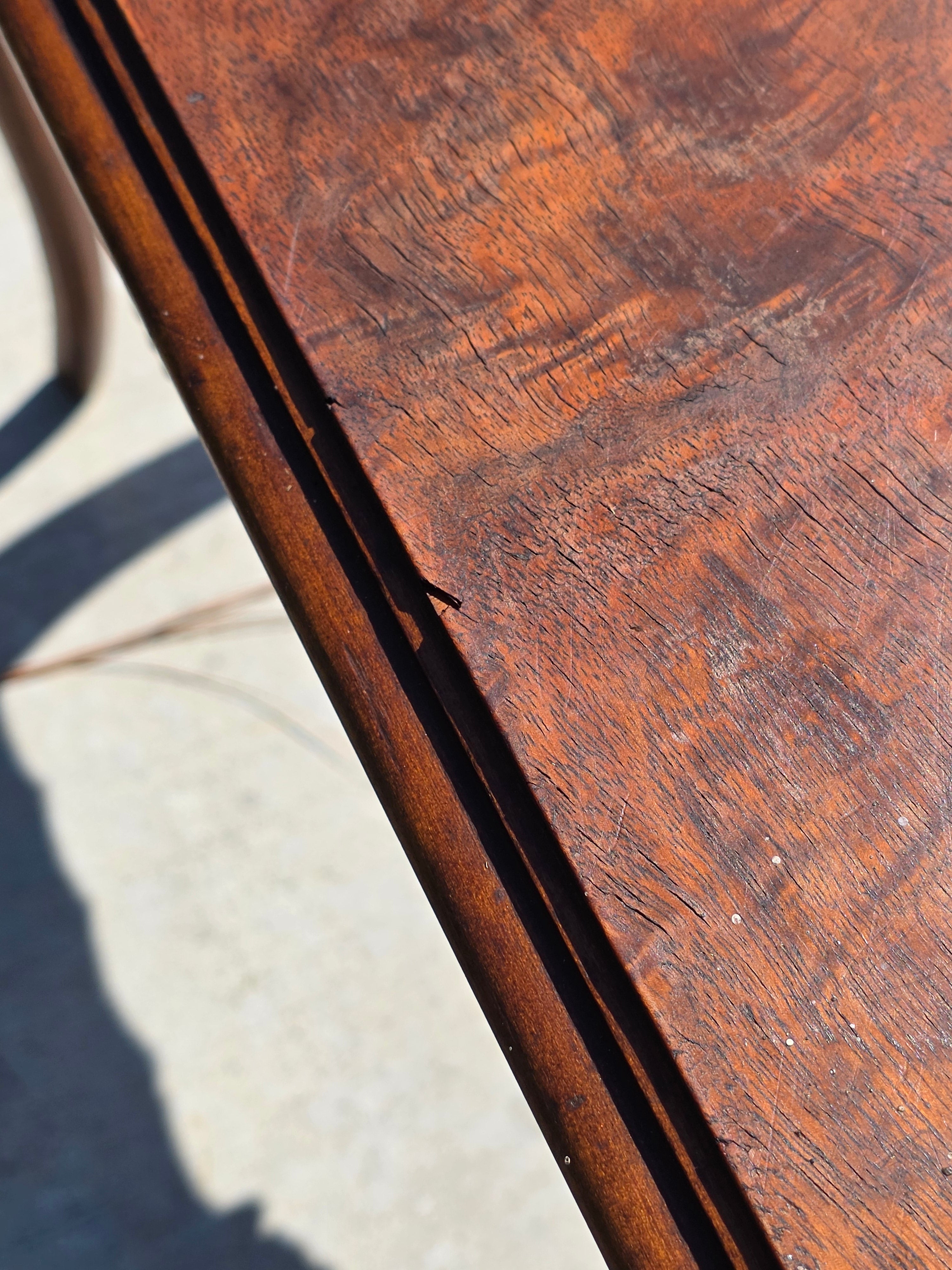 Vintage French Queen Anne Console Table Wood Accent Inlay Cabriole Leg 26" Small