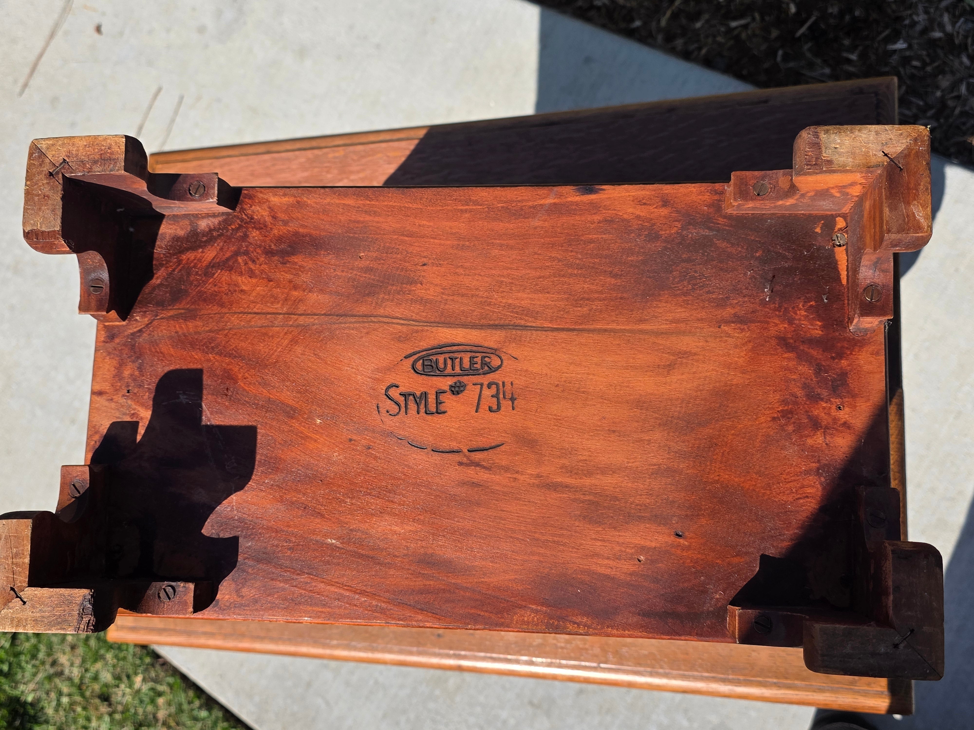 Vintage Butler Wood Magazine Rack Style 734 Mid Century Newspaper Holder Caddy (Damage)