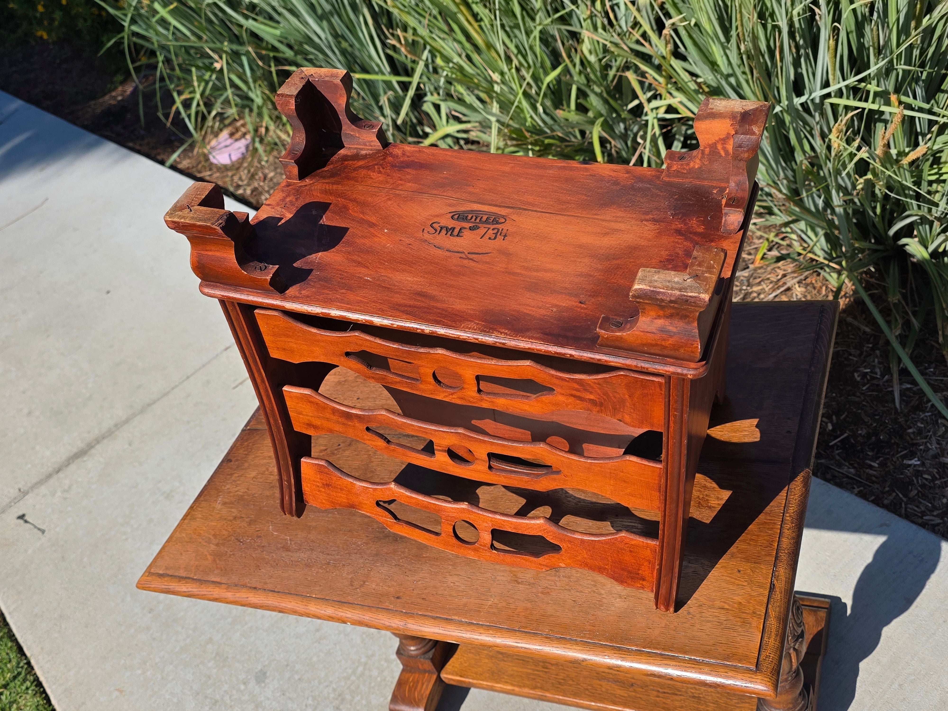 Vintage Butler Wood Magazine Rack Style 734 Mid Century Newspaper Holder Caddy (Damage)