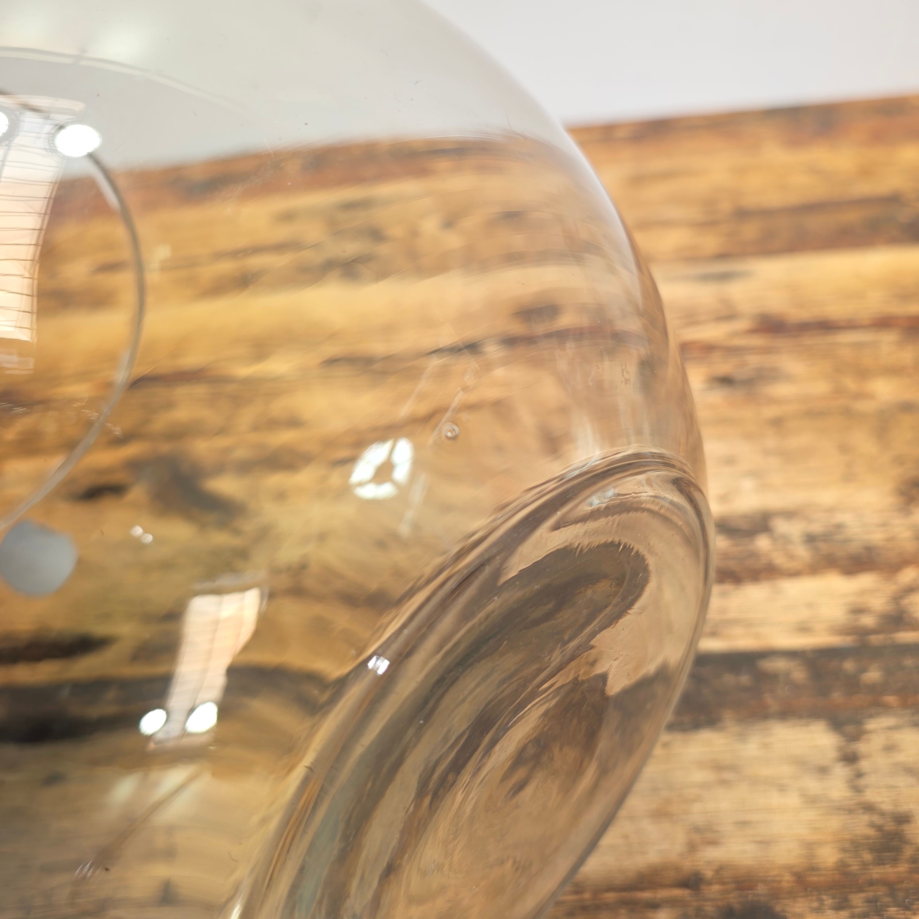 Vintage Hand Blown Glass Fish Bowl Bubble Vase Terrarium Handcrafted Clear 9"