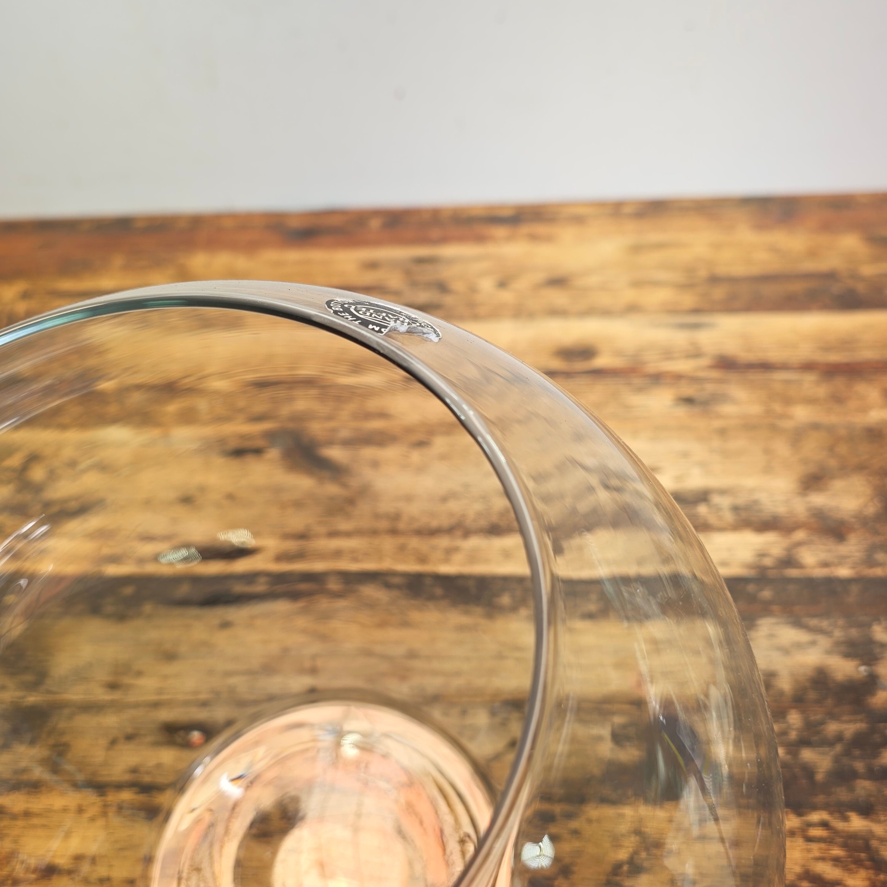 Vintage Hand Blown Glass Fish Bowl Bubble Vase Terrarium Handcrafted Clear 9"