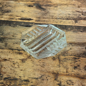 Vintage Safex Clear Glass Ashtray Octagon Mid Century Modern Art Deco 5" Heavy